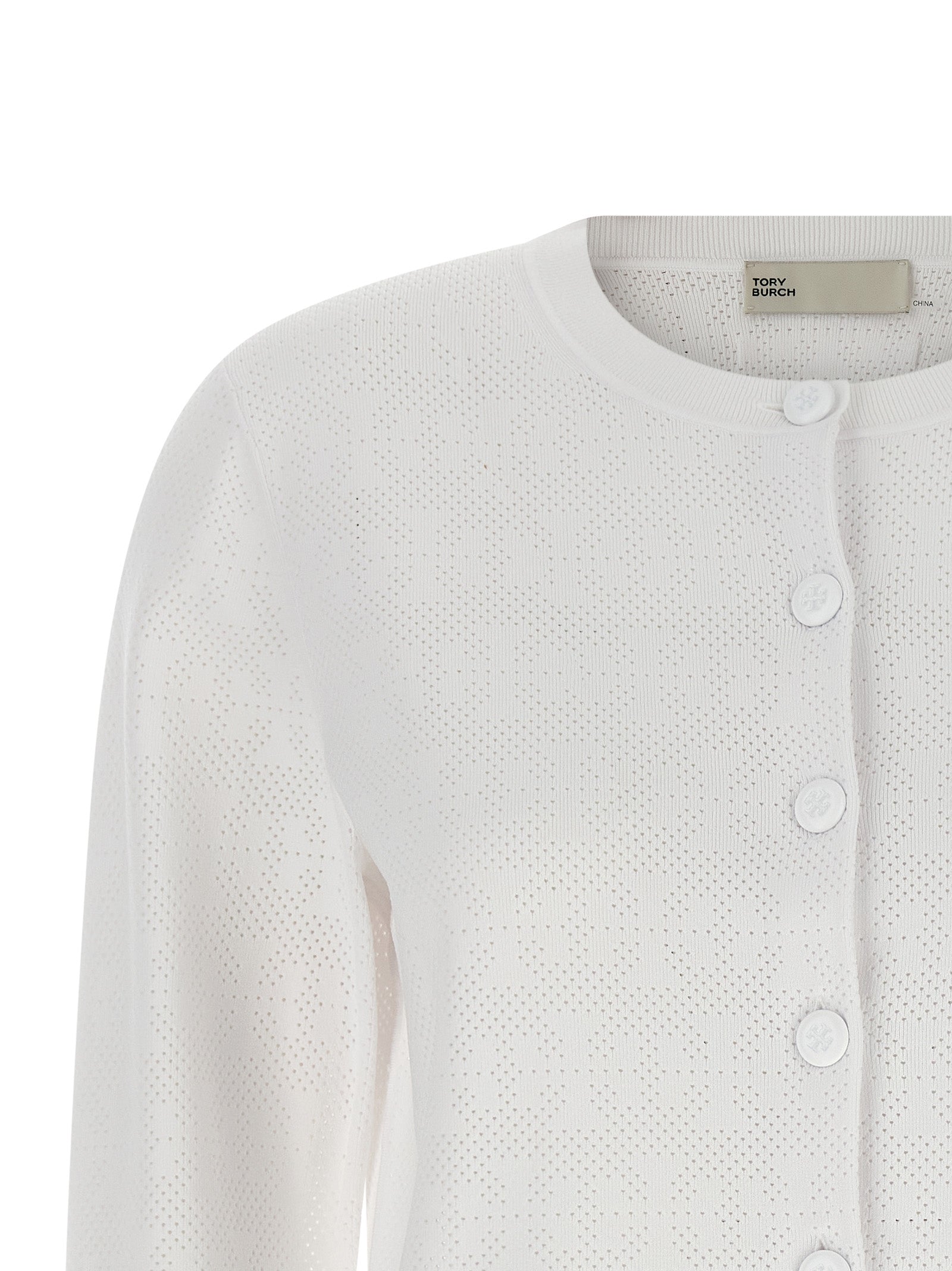 Tory Burch White Viscose Cardigan Tory Burch