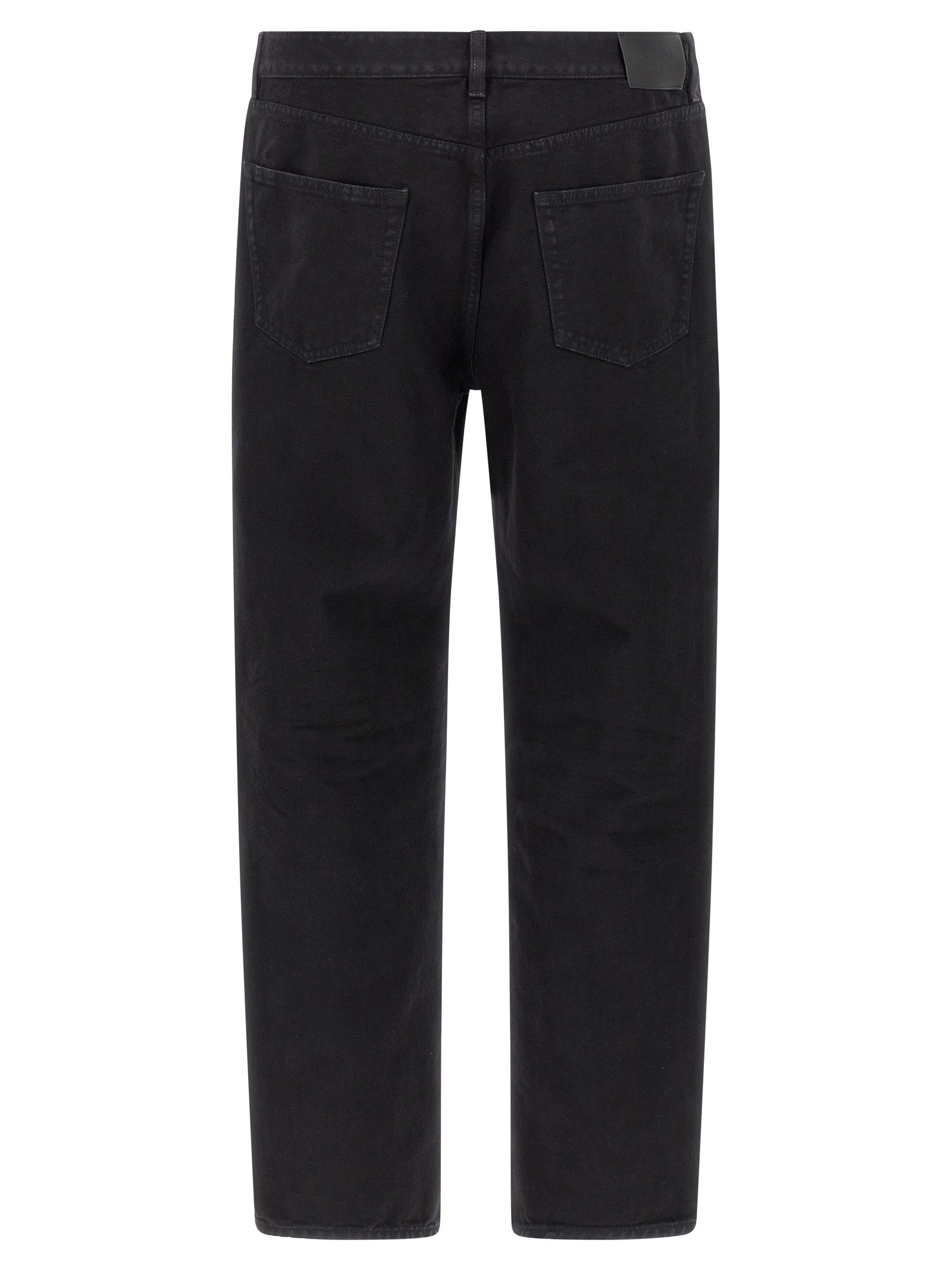 Saint Laurent Black Cotton Straight-Leg Jeans Saint Laurent