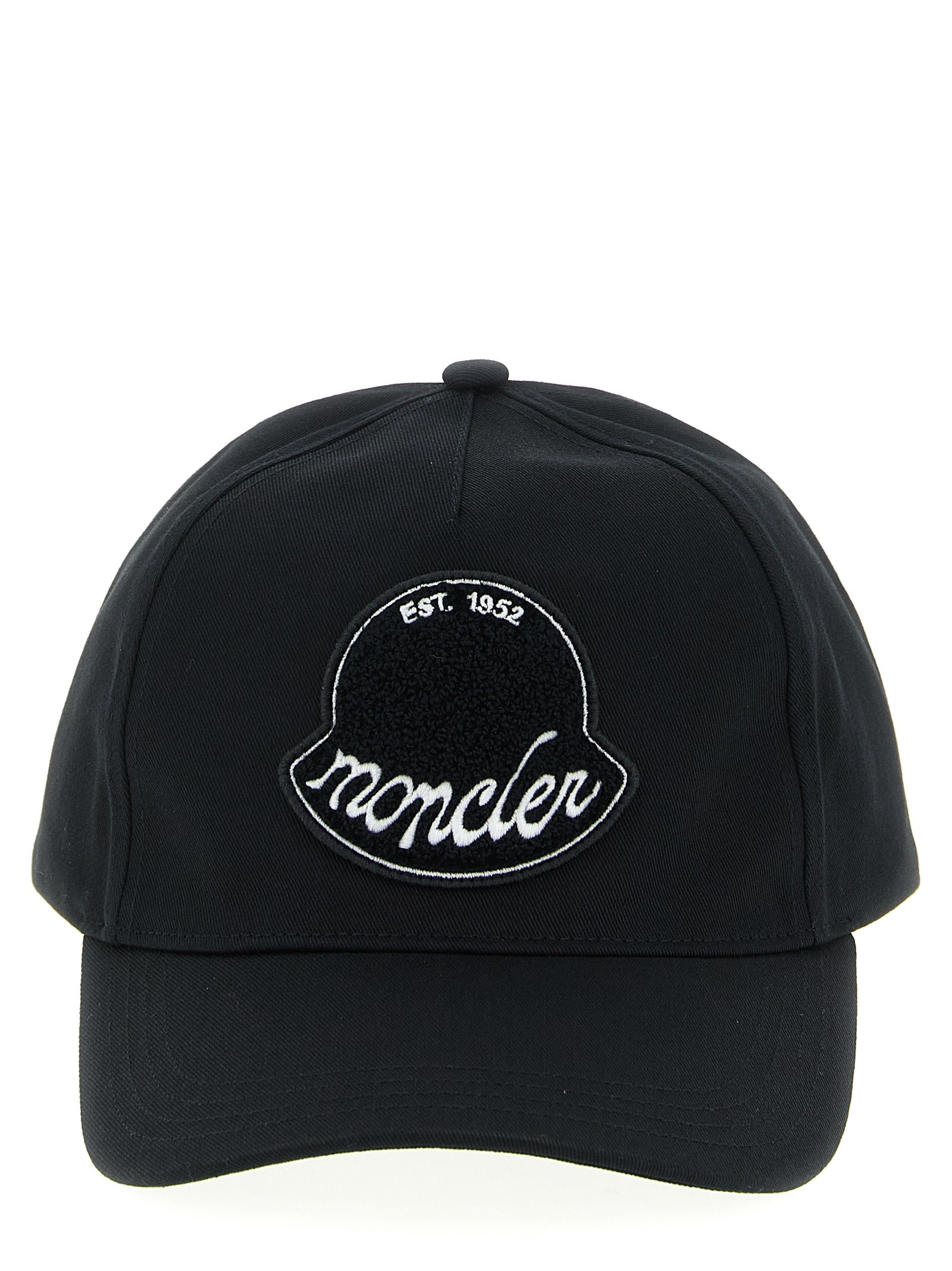 Moncler Black Cotton Cap (Baseball Hat) Moncler