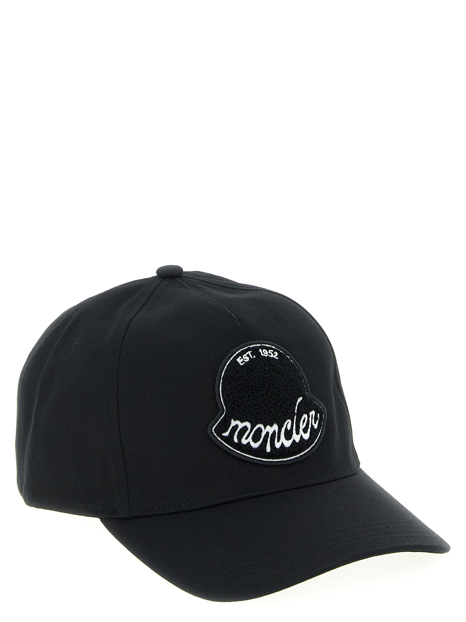 Moncler Black Cotton Cap (Baseball Hat) Moncler