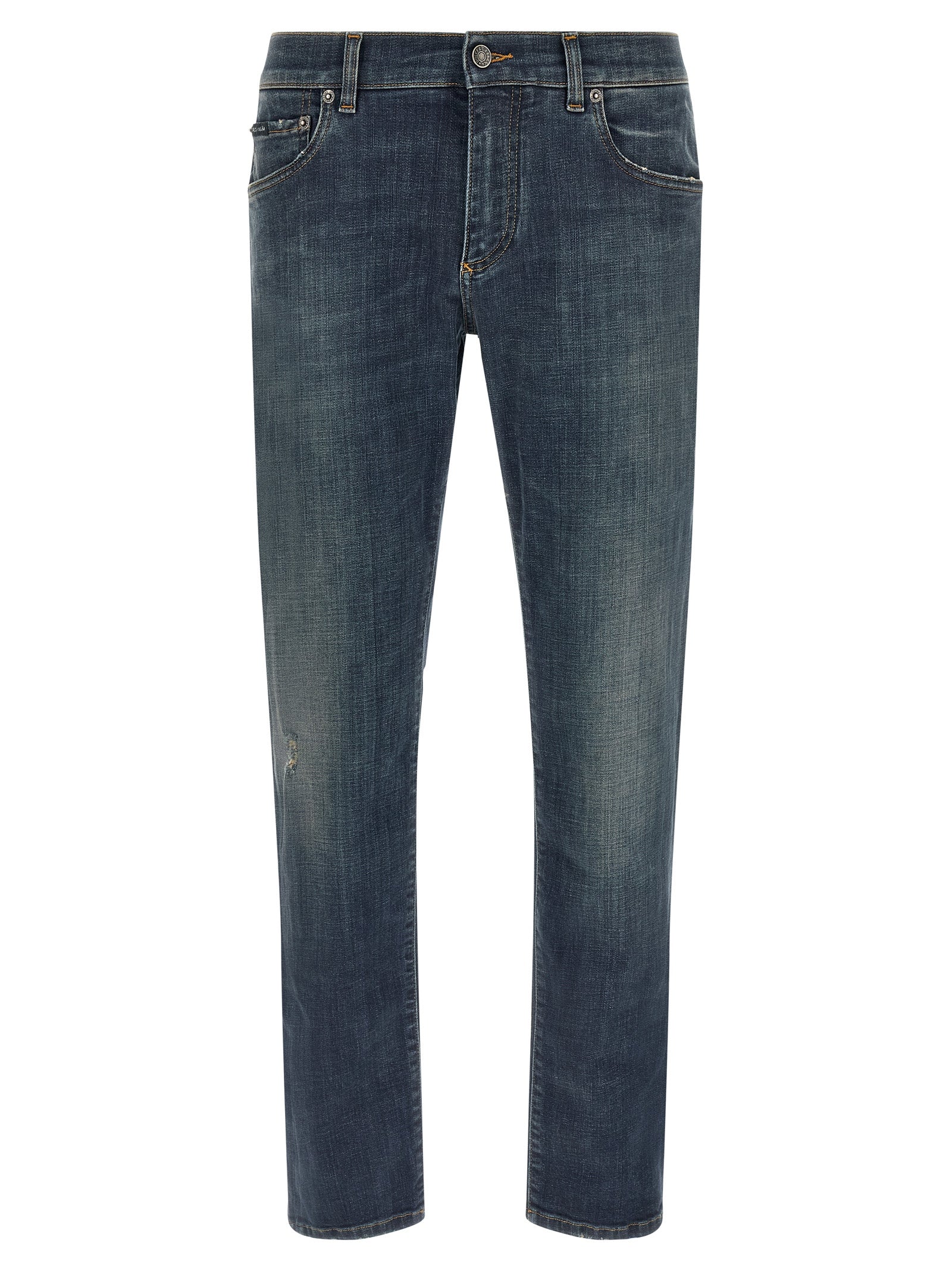 Dolce & Gabbana Blue Cotton Straight-Leg Jeans Dolce & Gabbana