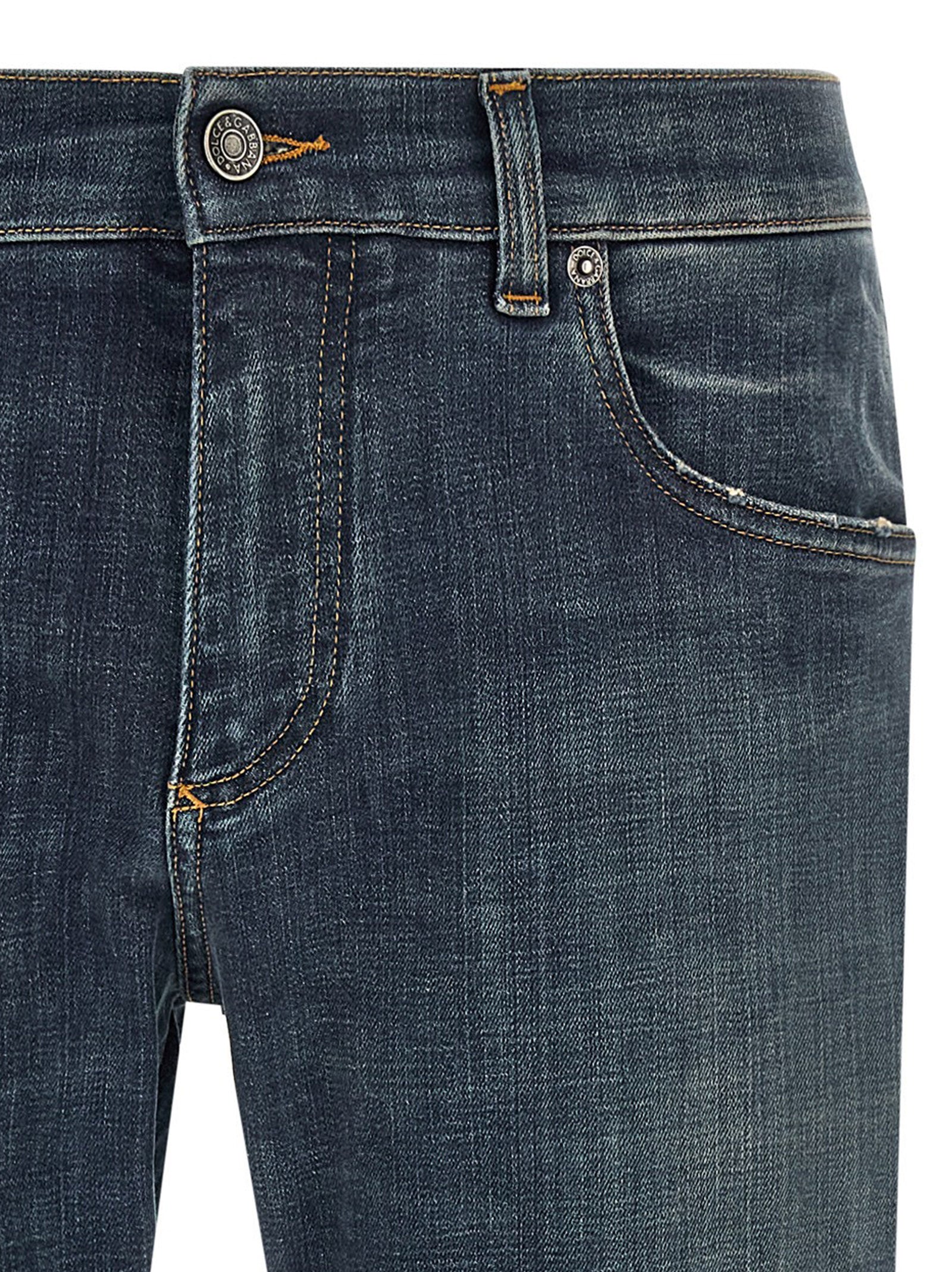Dolce & Gabbana Blue Cotton Straight-Leg Jeans Dolce & Gabbana