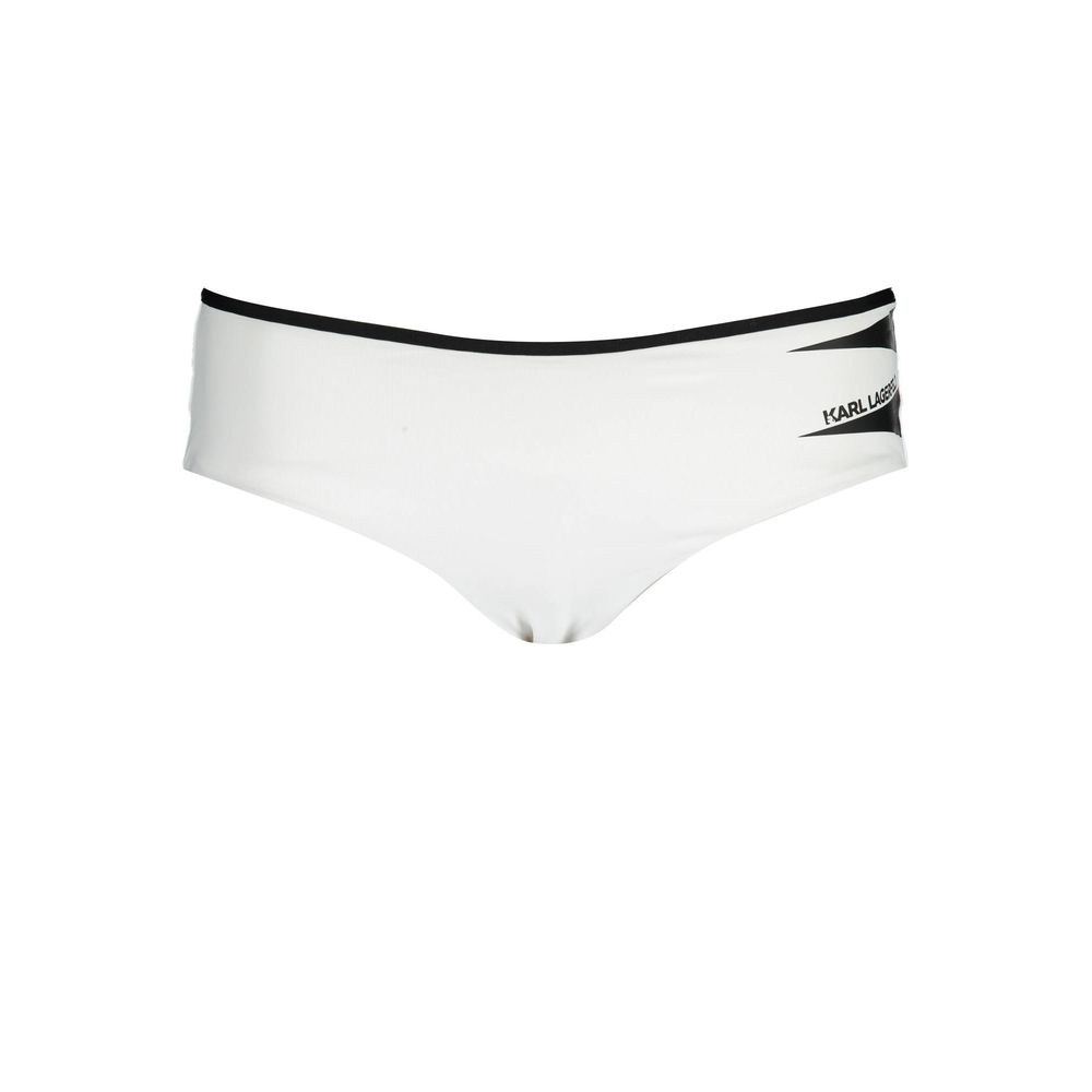 Karl Lagerfeld White Polyamide Women's Swim Brief Karl Lagerfeld