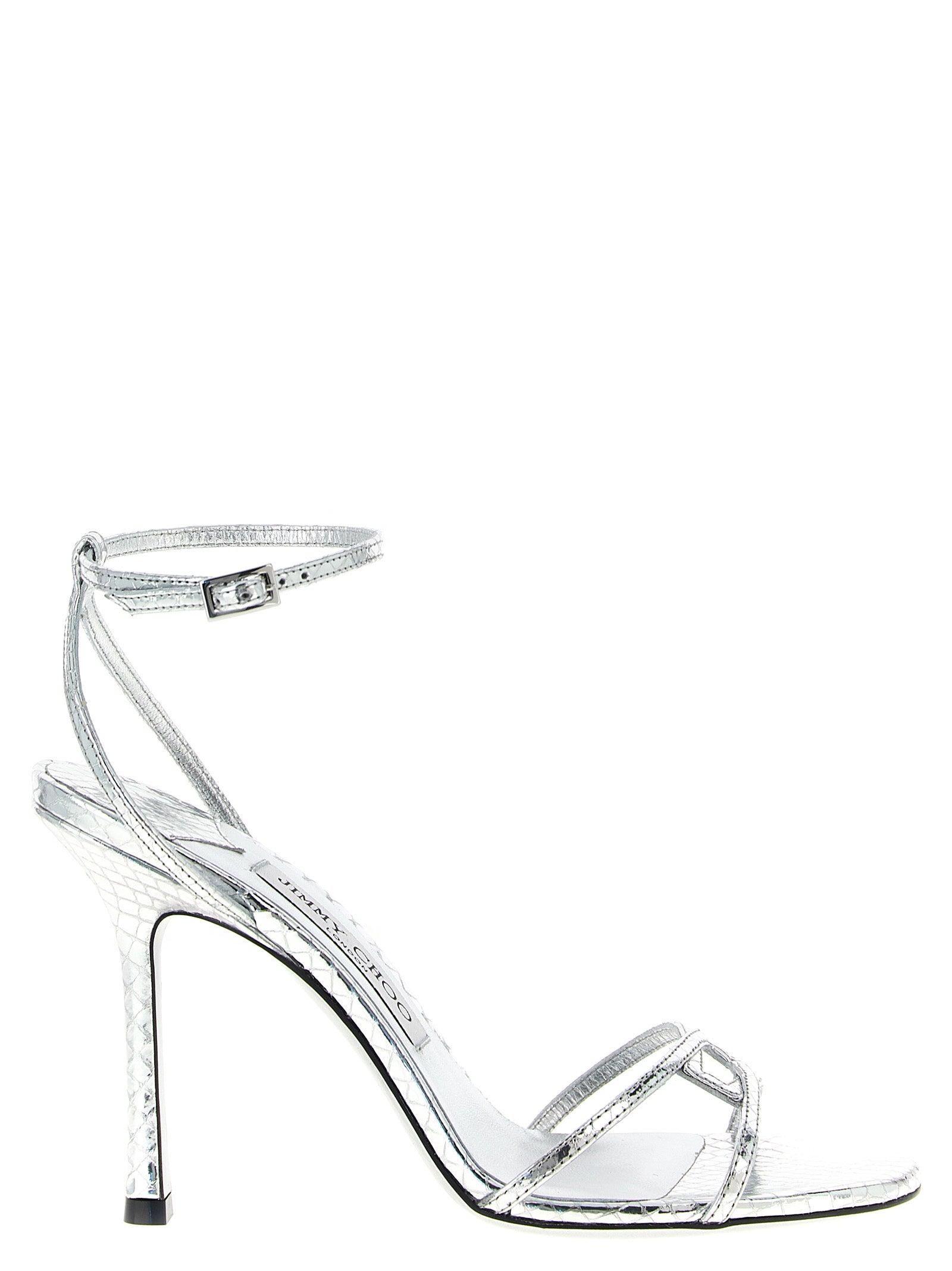 Jimmy Choo Silver Leather Stiletto Heel Sandals Jimmy Choo
