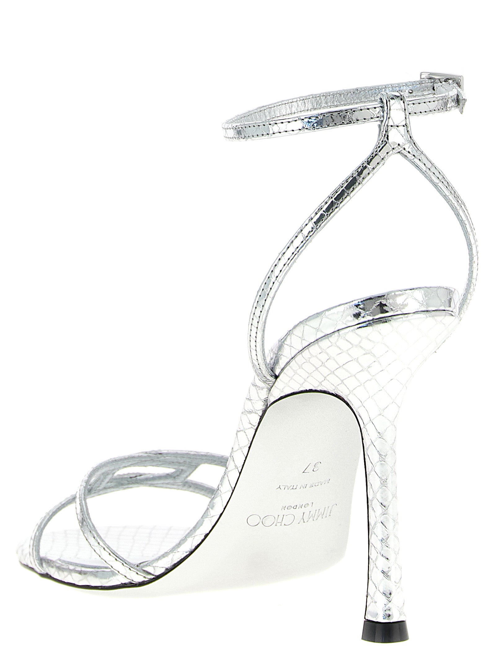 Jimmy Choo Silver Leather Stiletto Heel Sandals Jimmy Choo