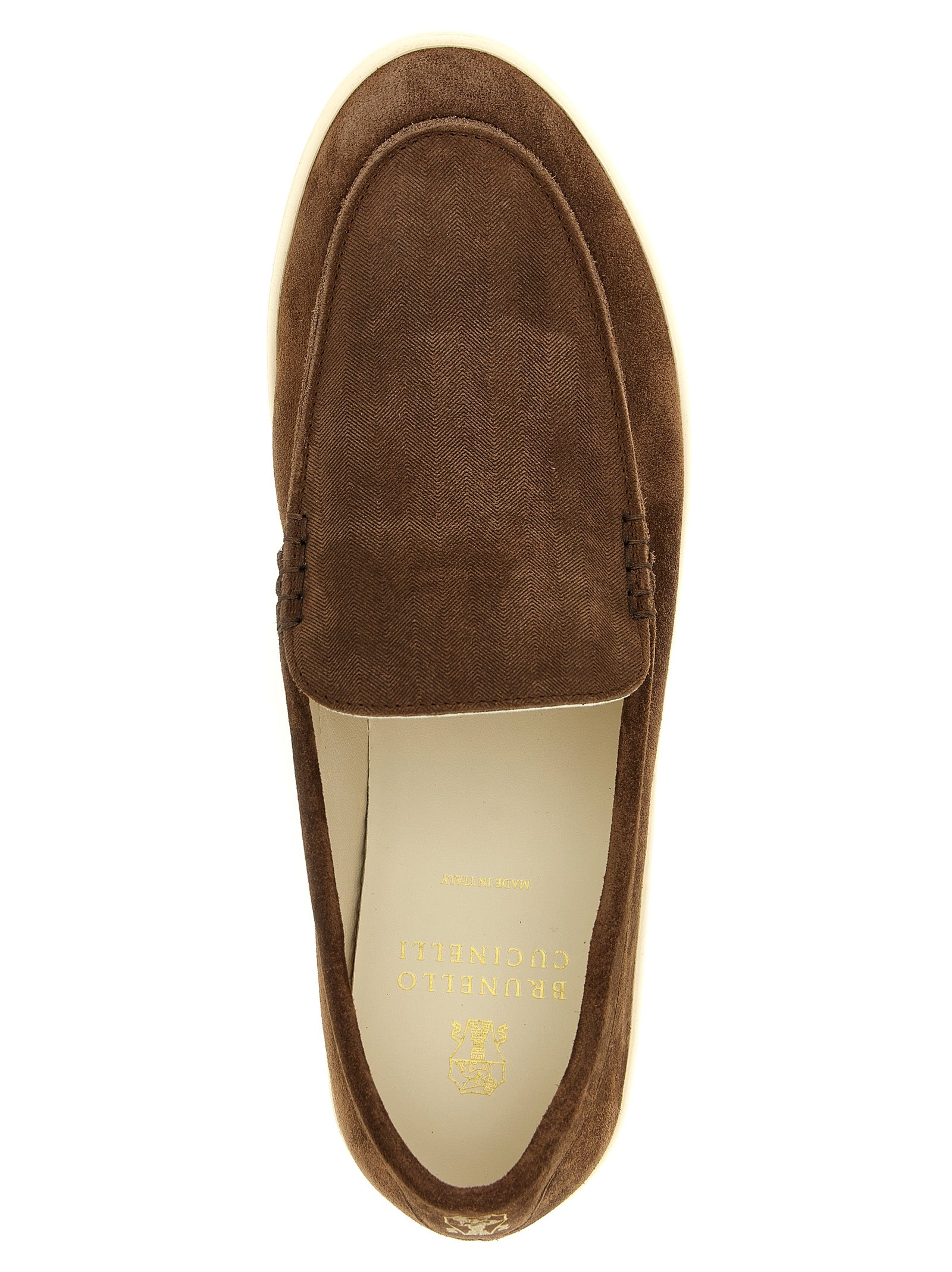 Brunello Cucinelli Brown Calfskin Slip-On Loafers Brunello Cucinelli