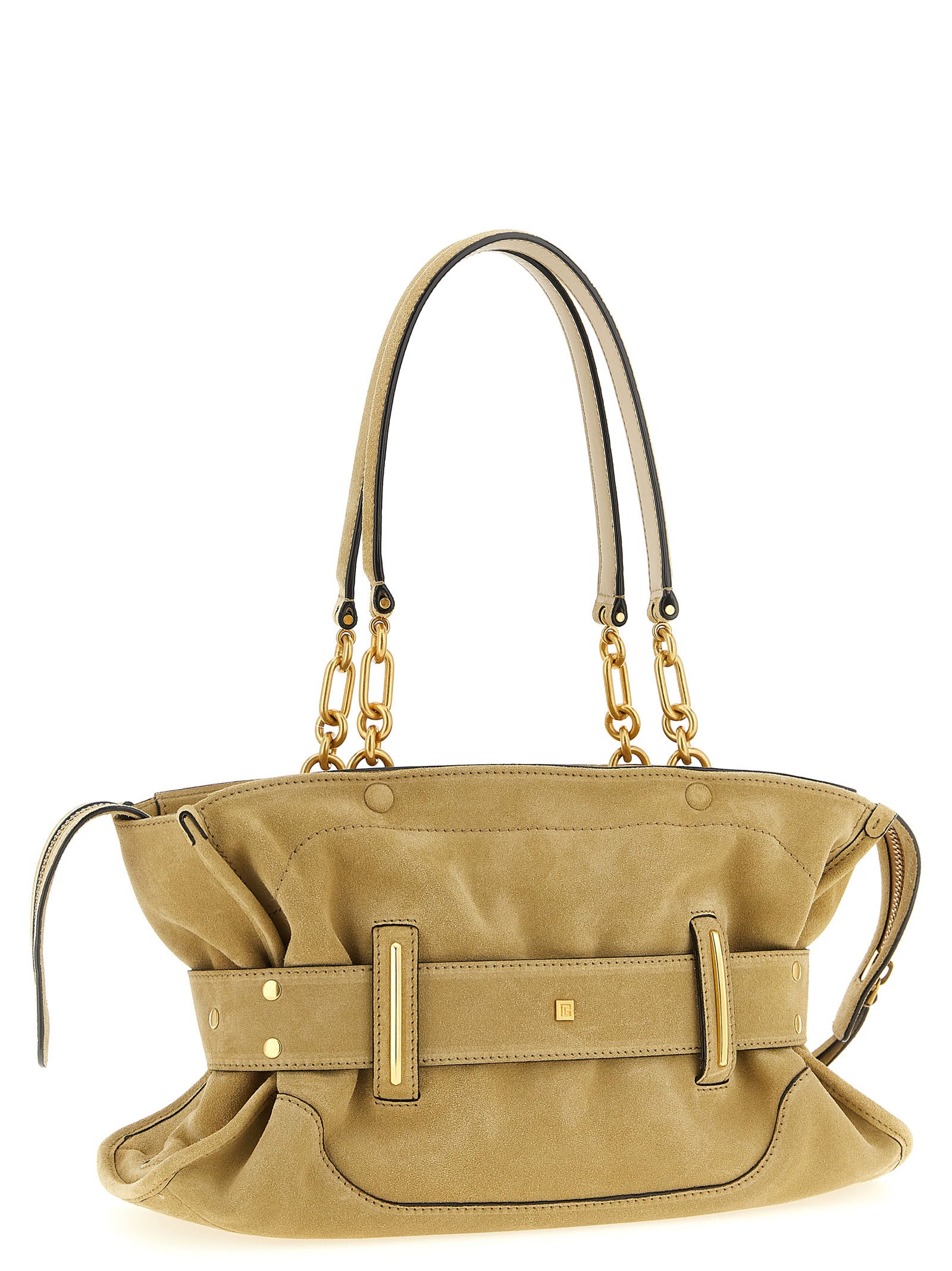 Balmain Beige Calfskin Shoulder Bag Balmain