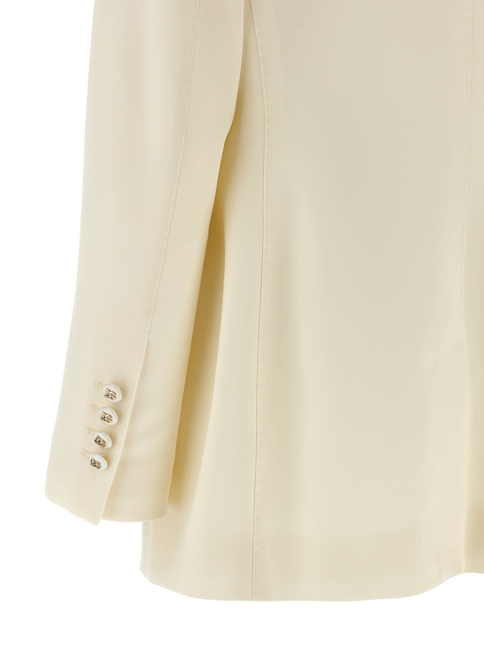 Dolce & Gabbana White Virgin Wool Blazer Dolce & Gabbana