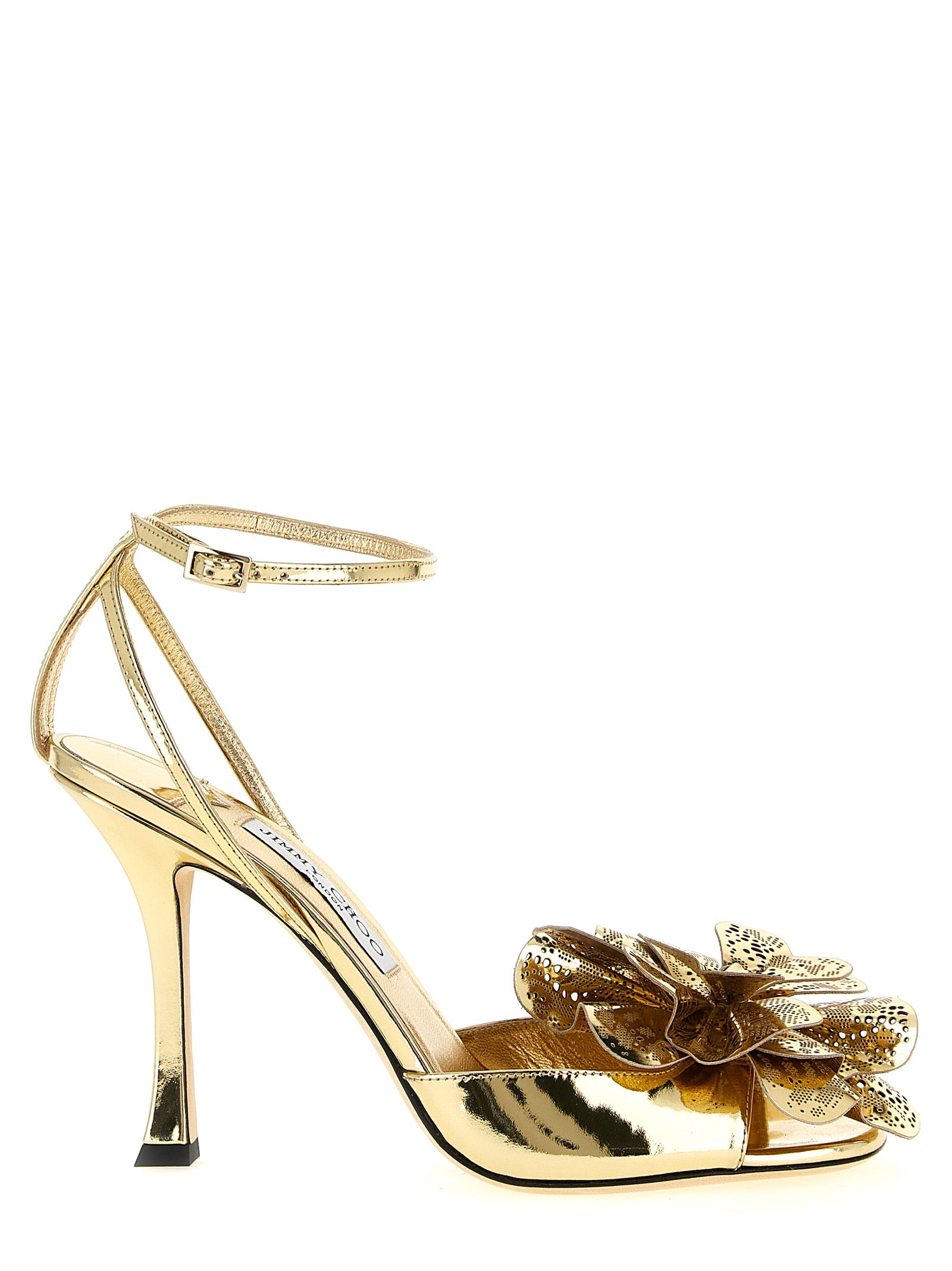Jimmy Choo Gold Leather Stiletto Heel Sandals Jimmy Choo