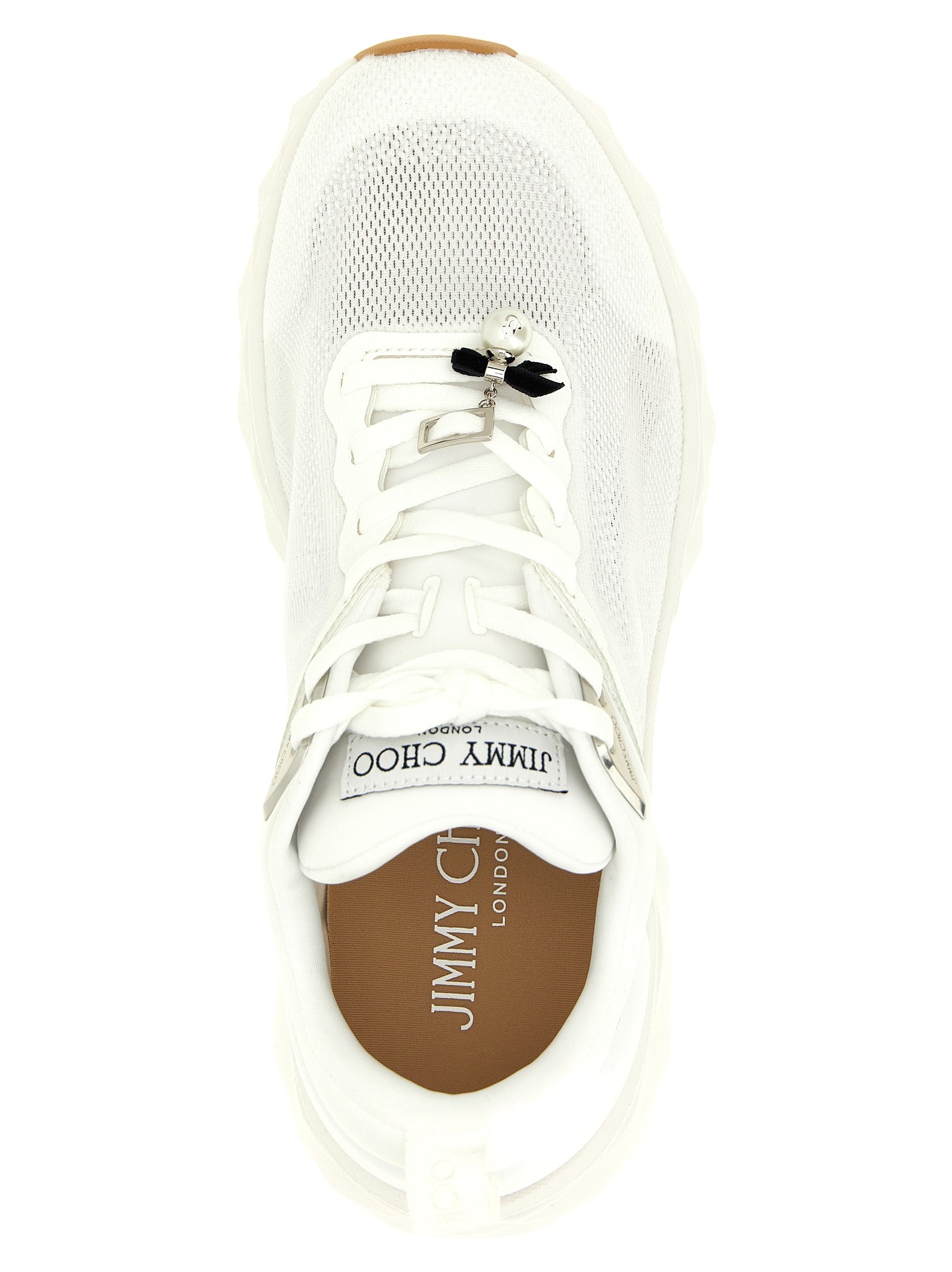 Jimmy Choo White Tencel Athletic Sneakers Jimmy Choo