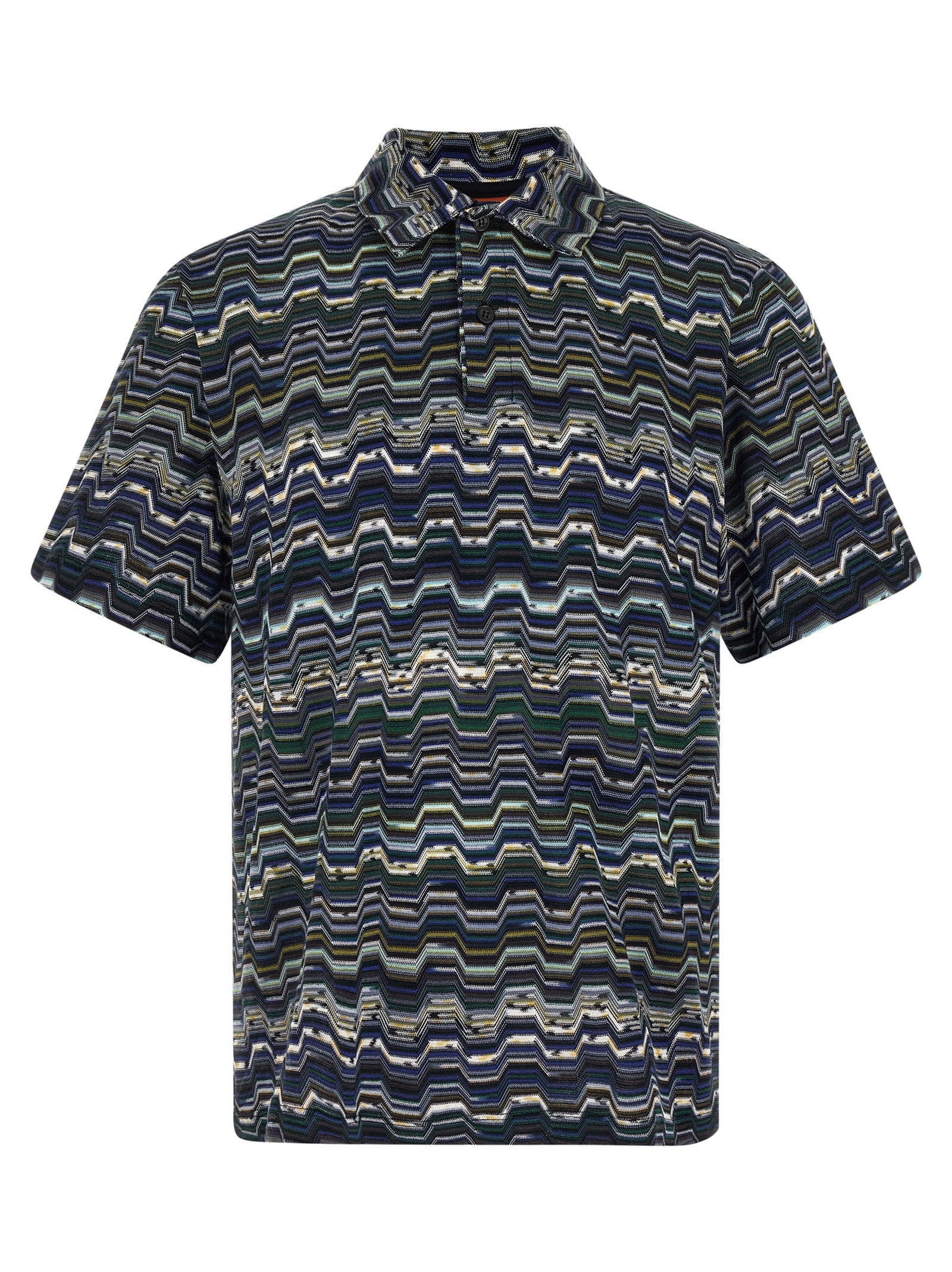 Missoni Blue Cotton Polo Shirt Missoni
