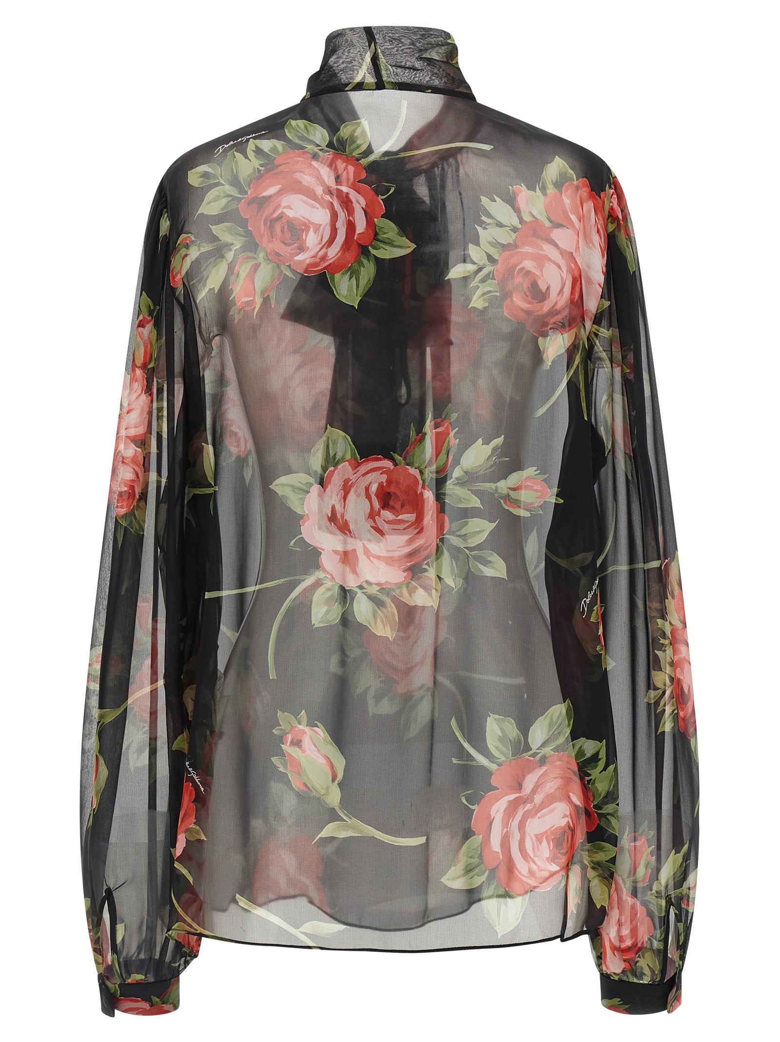 Dolce & Gabbana Black Silk Pattern Shirt Dolce & Gabbana