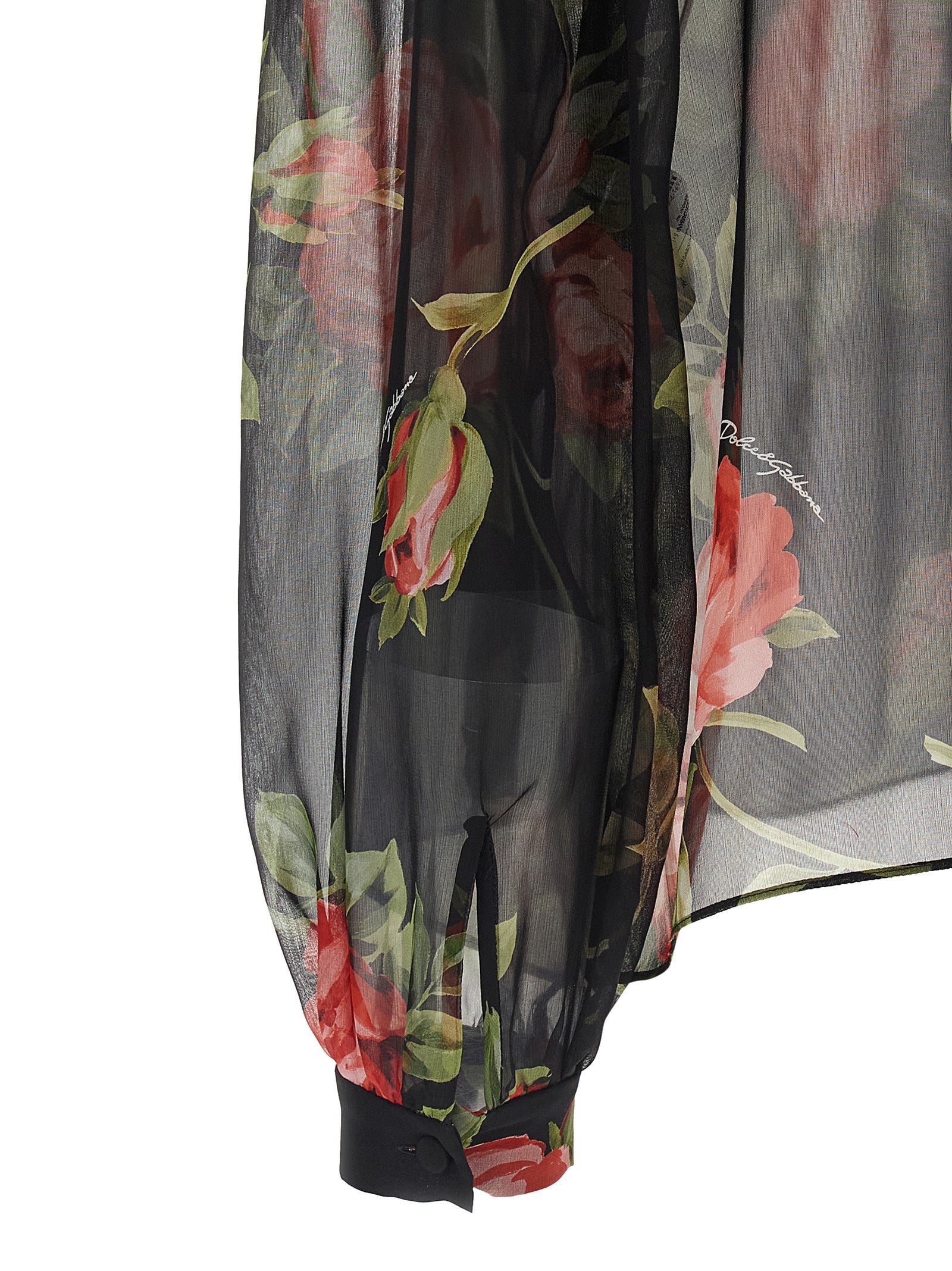 Dolce & Gabbana Black Silk Pattern Shirt Dolce & Gabbana