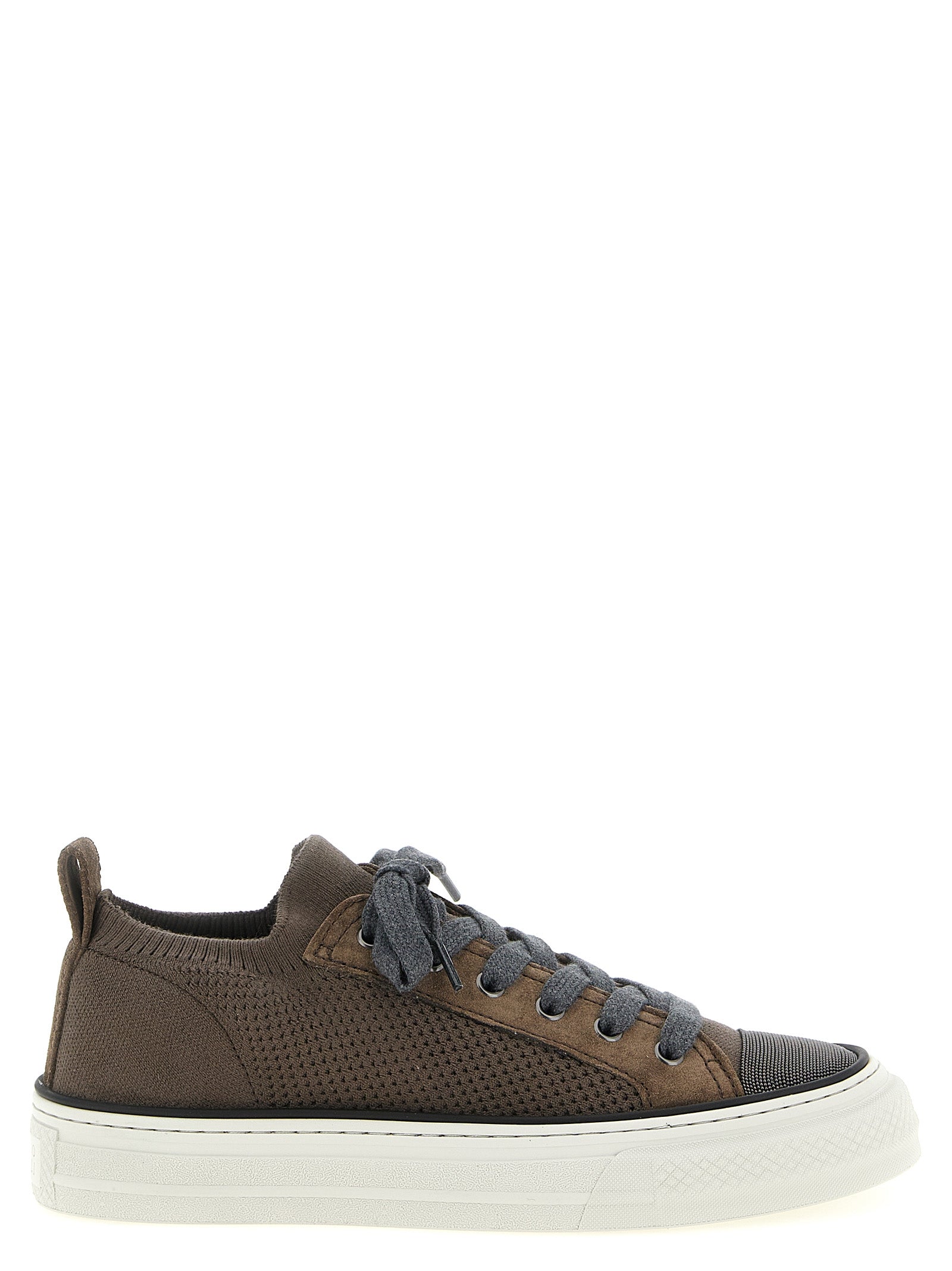 Brunello Cucinelli Brown Cotton Low Top Sneakers Brunello Cucinelli