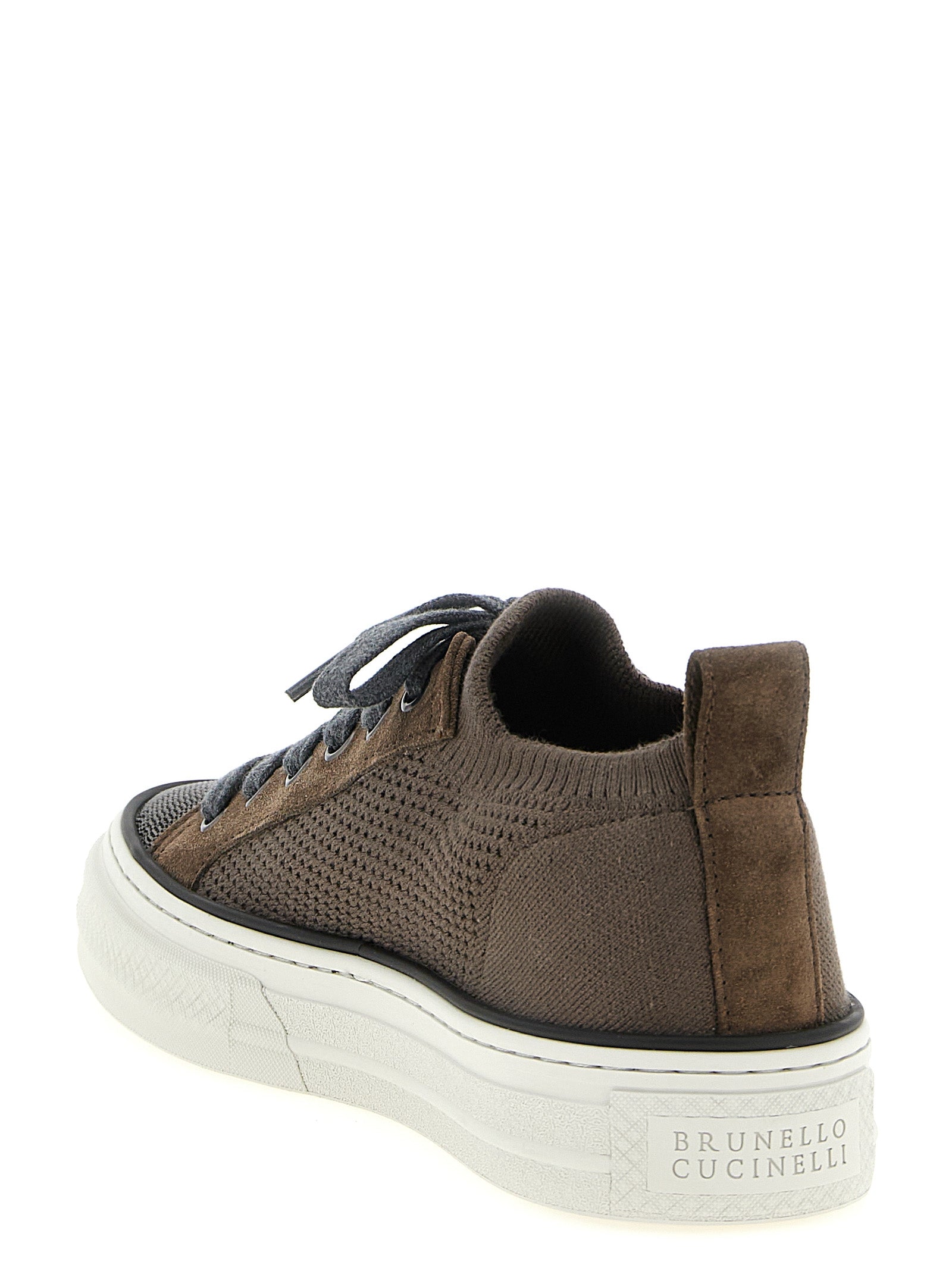 Brunello Cucinelli Brown Cotton Low Top Sneakers Brunello Cucinelli