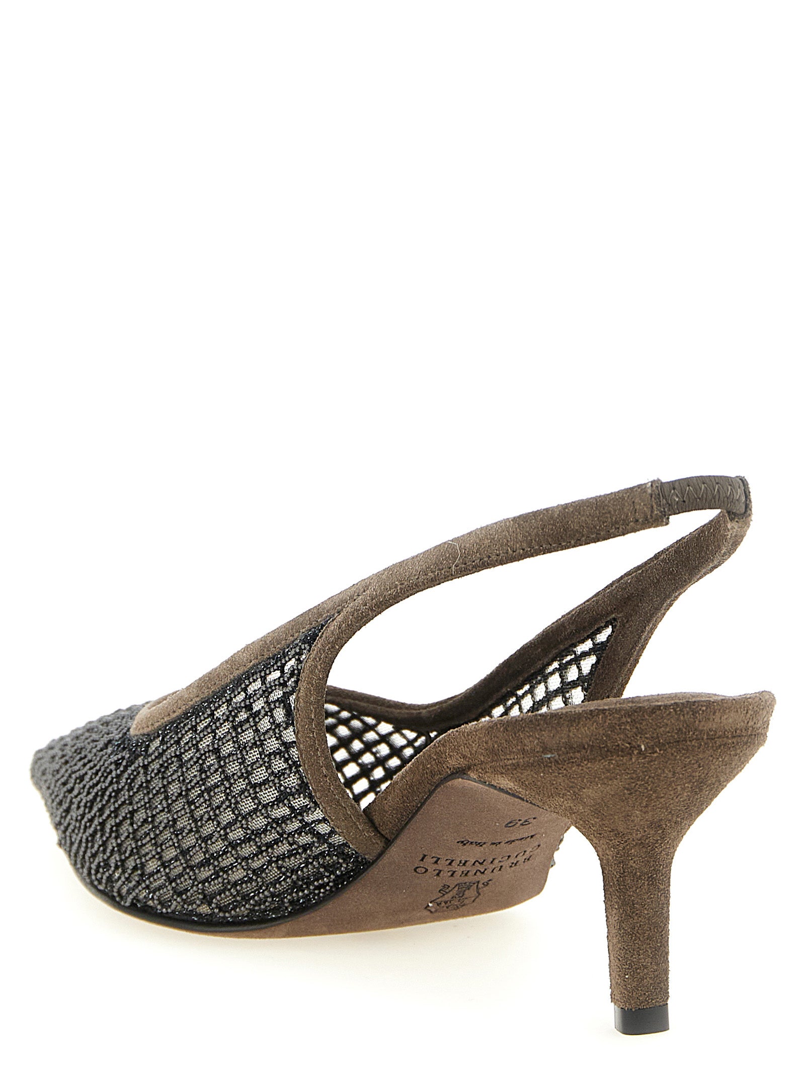 Brunello Cucinelli Brown Calfskin Mid Heel Pumps Brunello Cucinelli