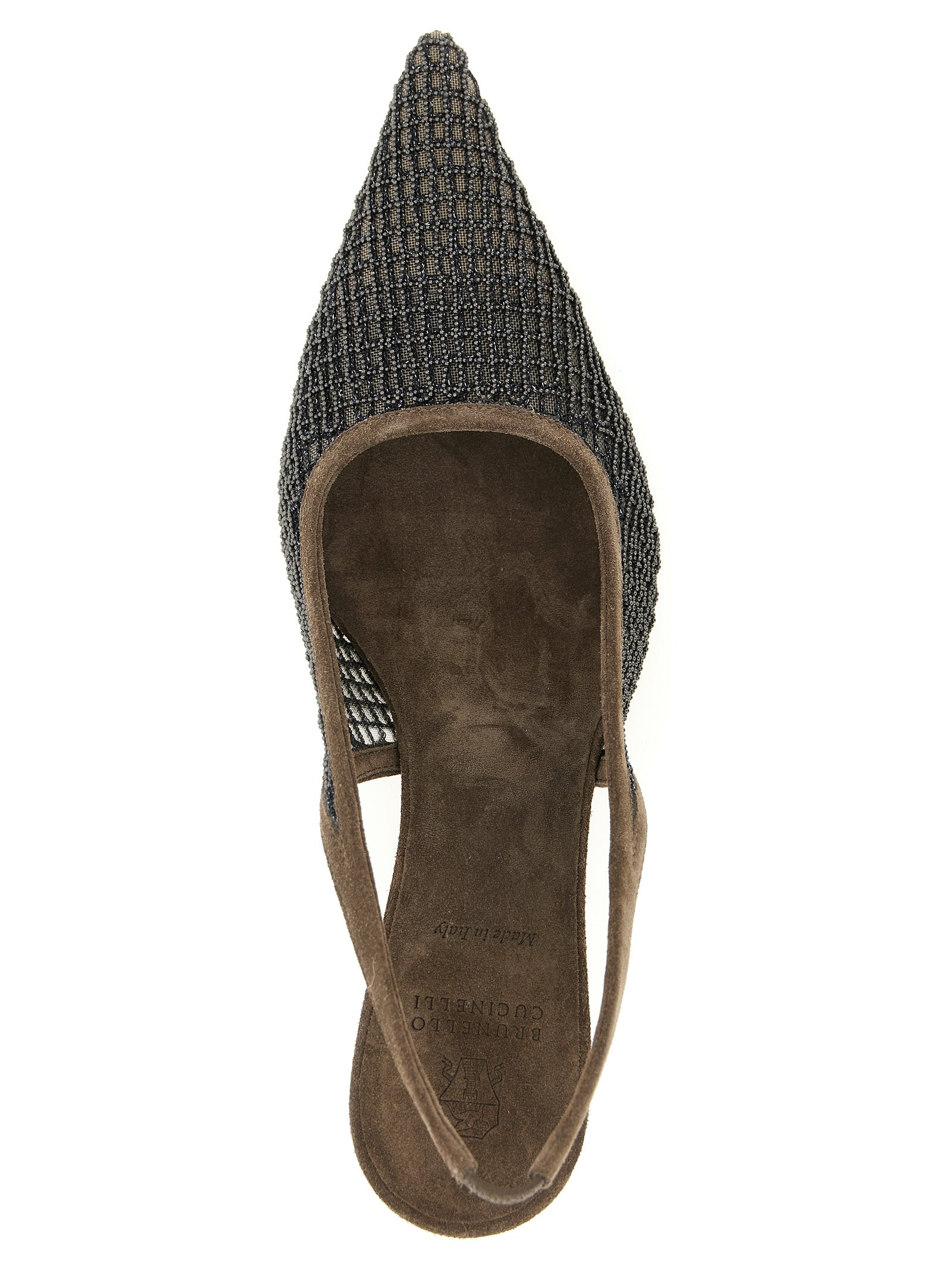 Brunello Cucinelli Brown Calfskin Mid Heel Pumps Brunello Cucinelli