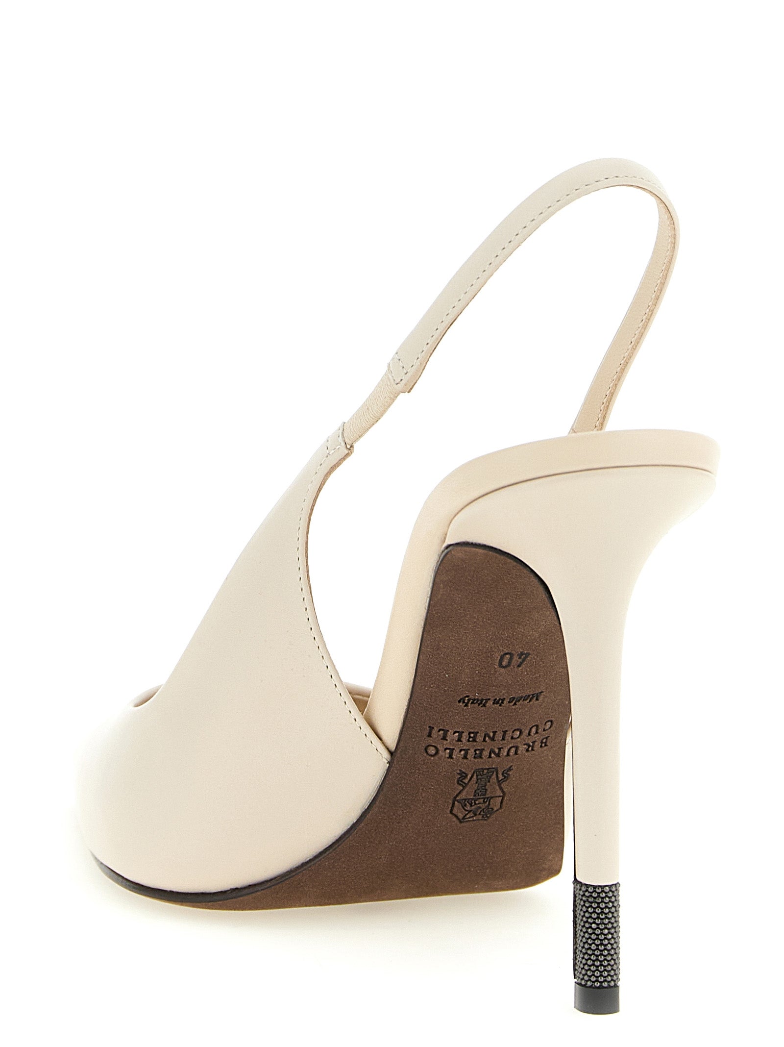 Brunello Cucinelli White Leather High Heel Pumps Brunello Cucinelli