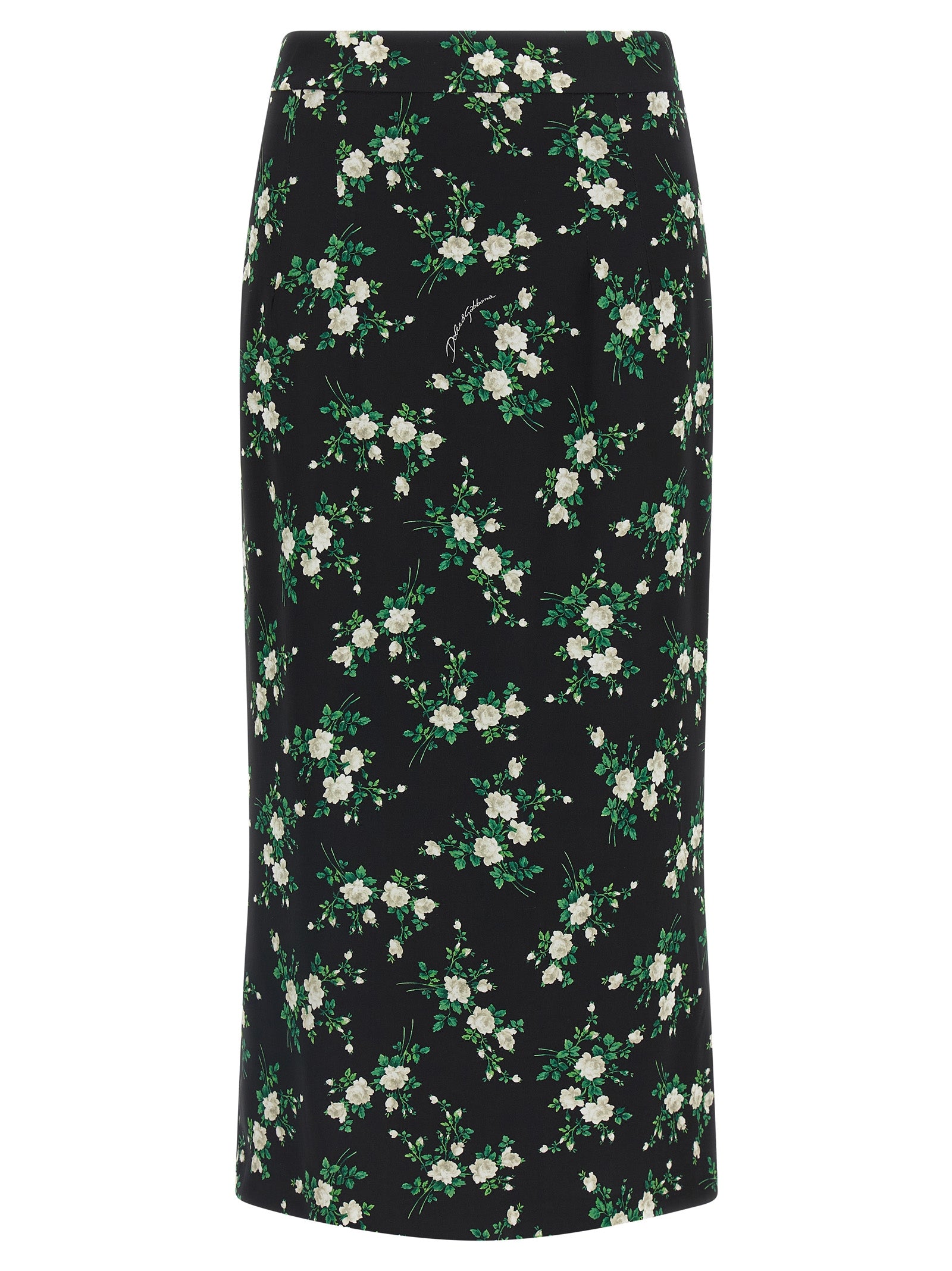 Dolce & Gabbana Black Silk Midi Skirt Dolce & Gabbana