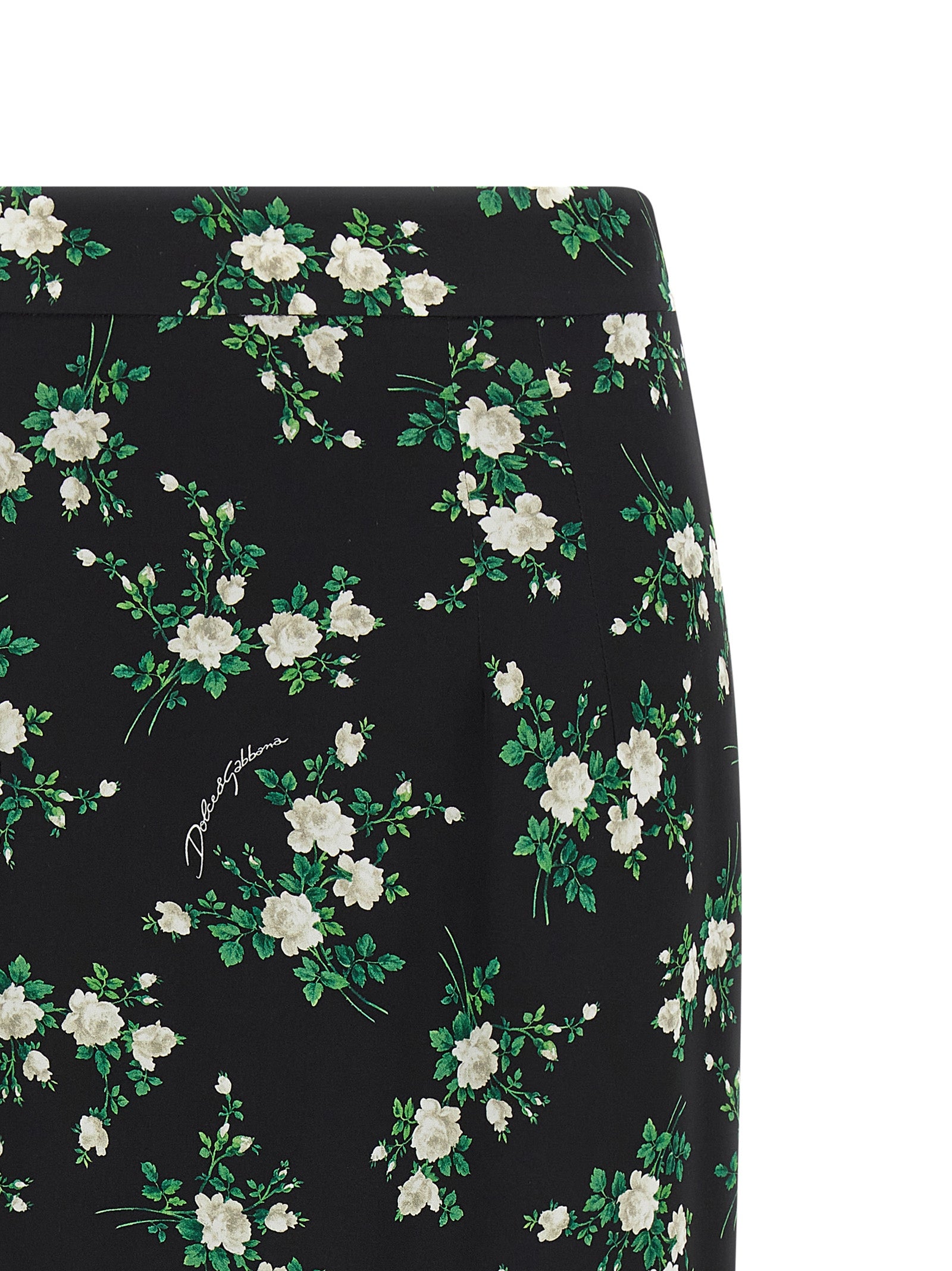Dolce & Gabbana Black Silk Midi Skirt Dolce & Gabbana