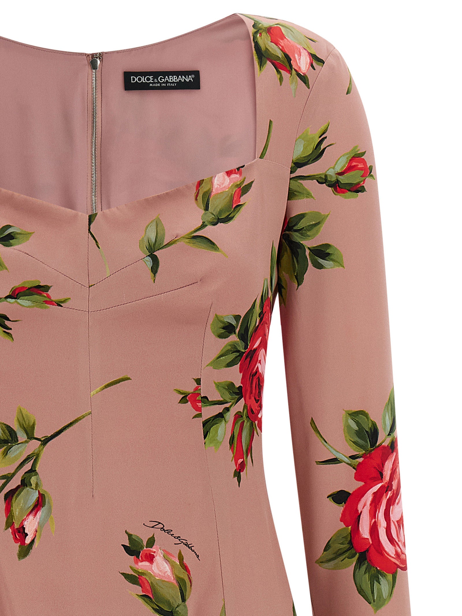 Dolce & Gabbana Multicolor Silk Midi Dress Dolce & Gabbana