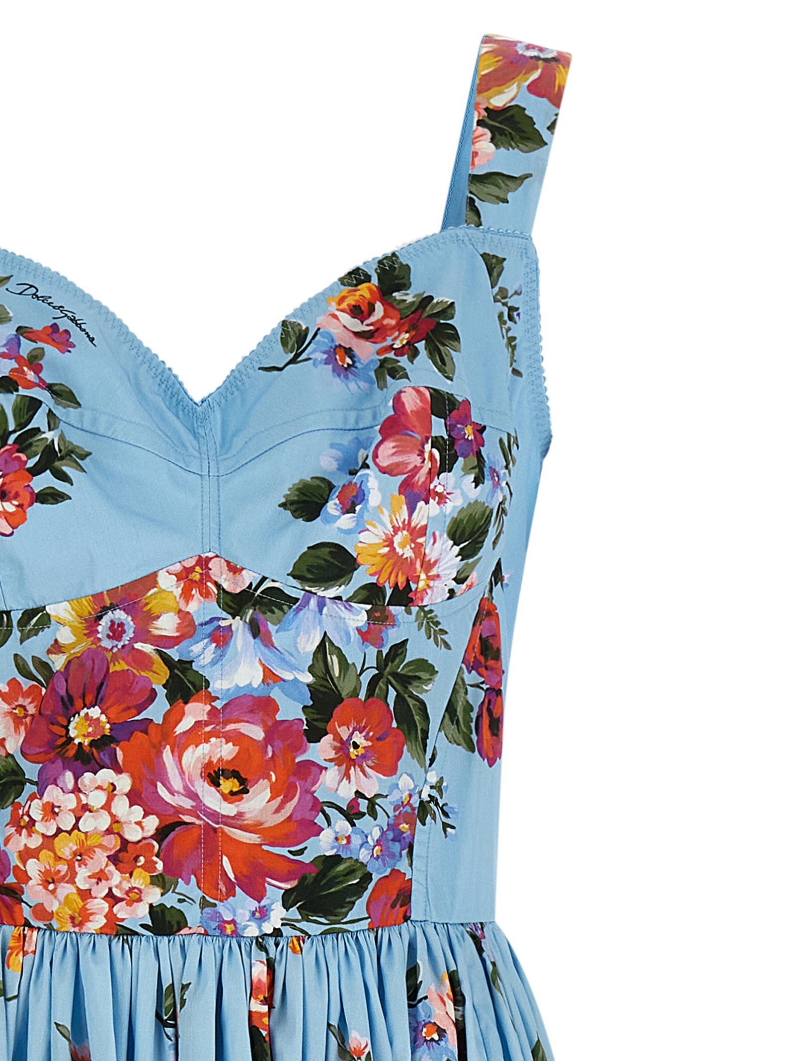 Dolce & Gabbana Blue Cotton Long Dress Dolce & Gabbana