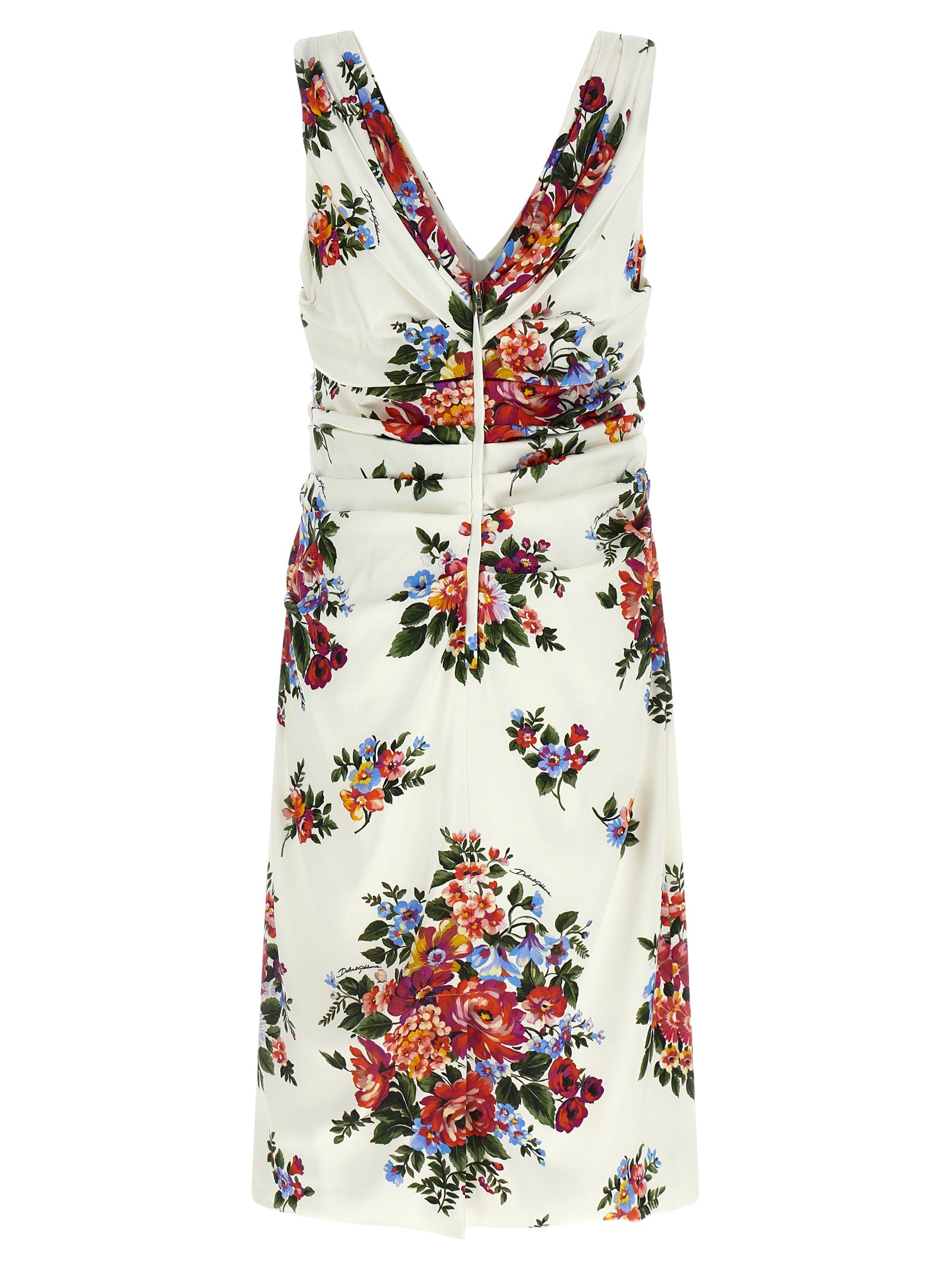 Dolce & Gabbana White Viscose Midi Dress Dolce & Gabbana