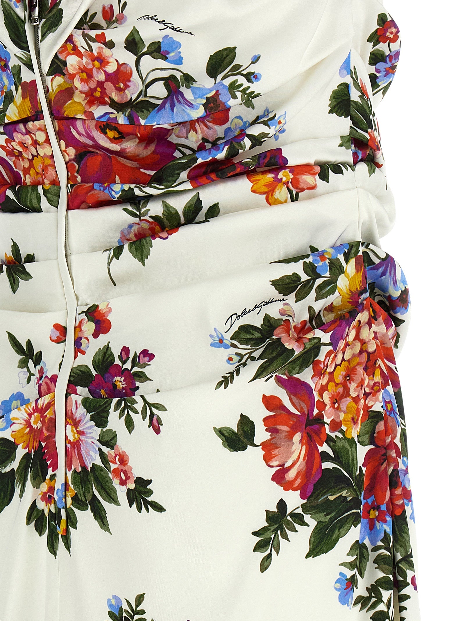 Dolce & Gabbana White Viscose Midi Dress Dolce & Gabbana