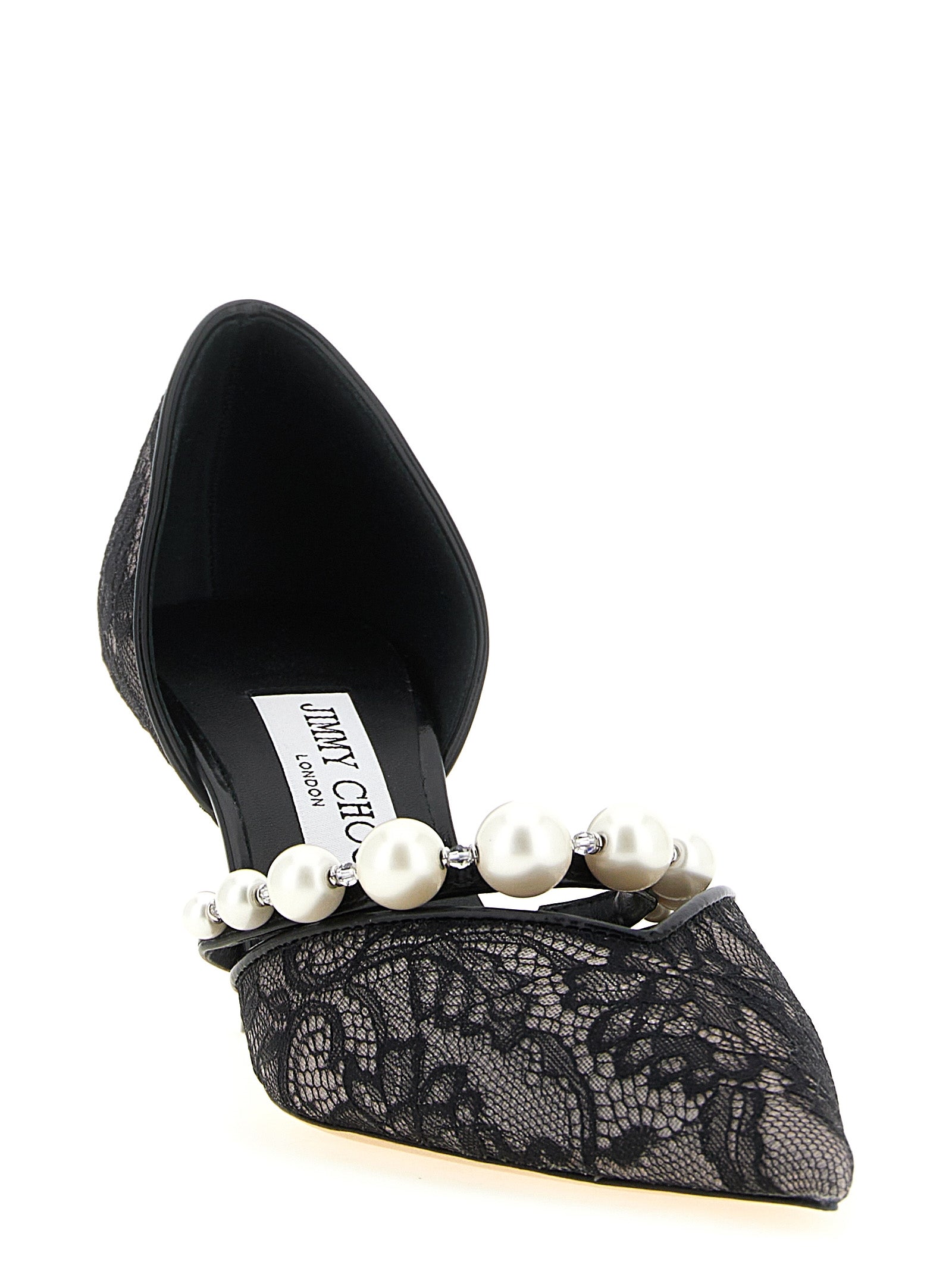 Jimmy Choo Black Tencel Mid Heel Pumps Jimmy Choo