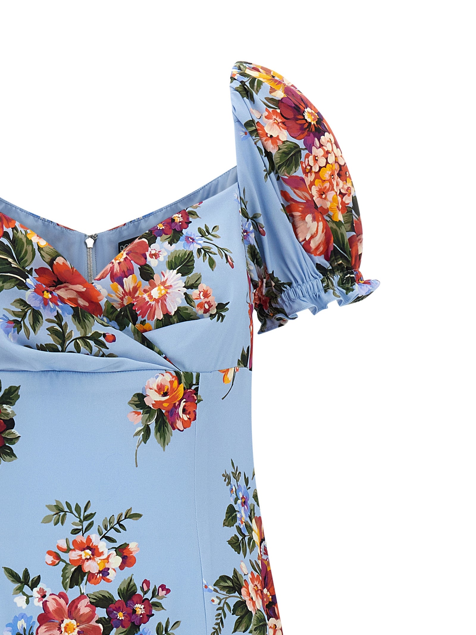 Dolce & Gabbana Blue Silk Midi Dress Dolce & Gabbana