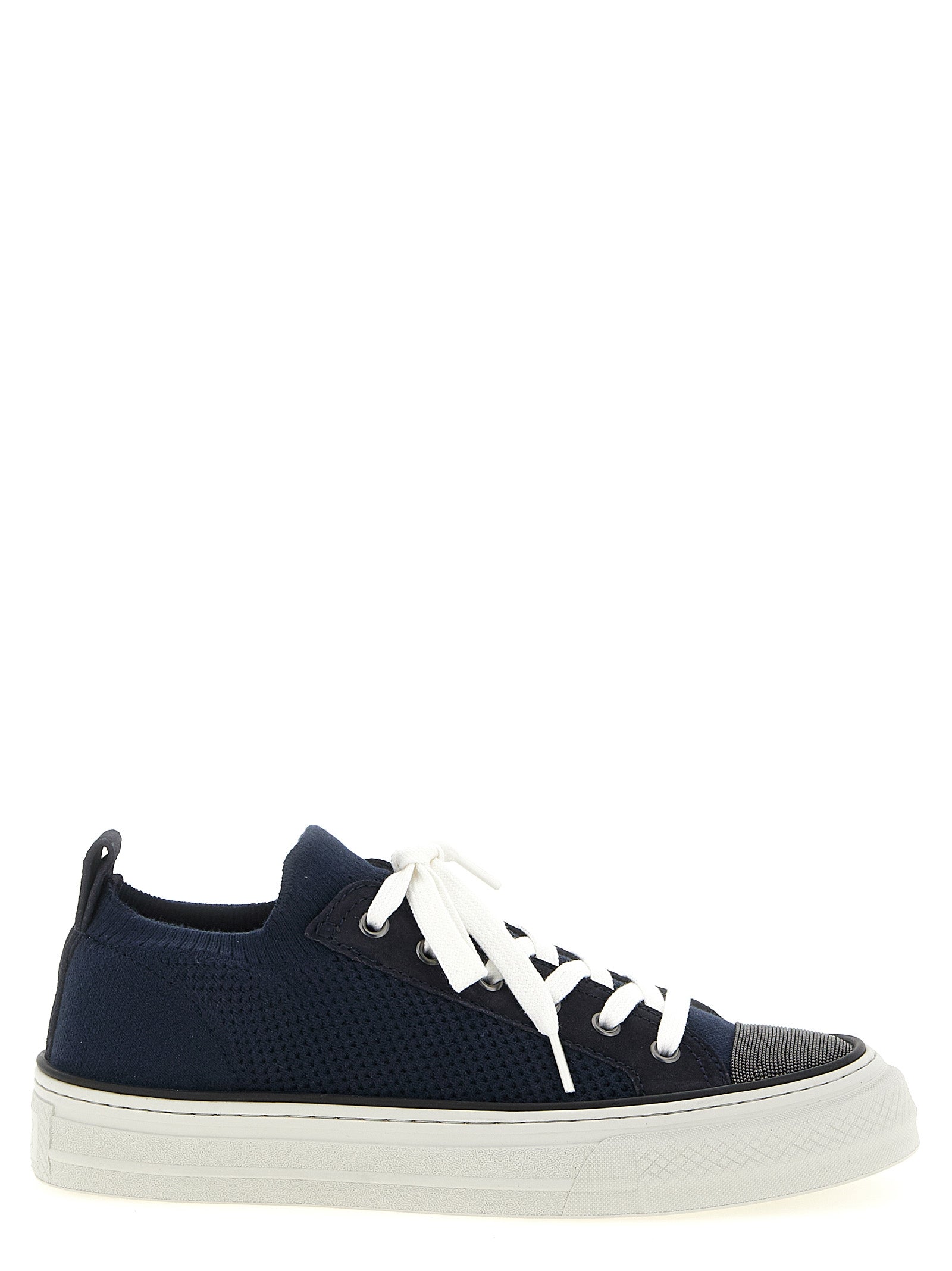 Brunello Cucinelli Blue Cotton Low Top Sneakers Brunello Cucinelli