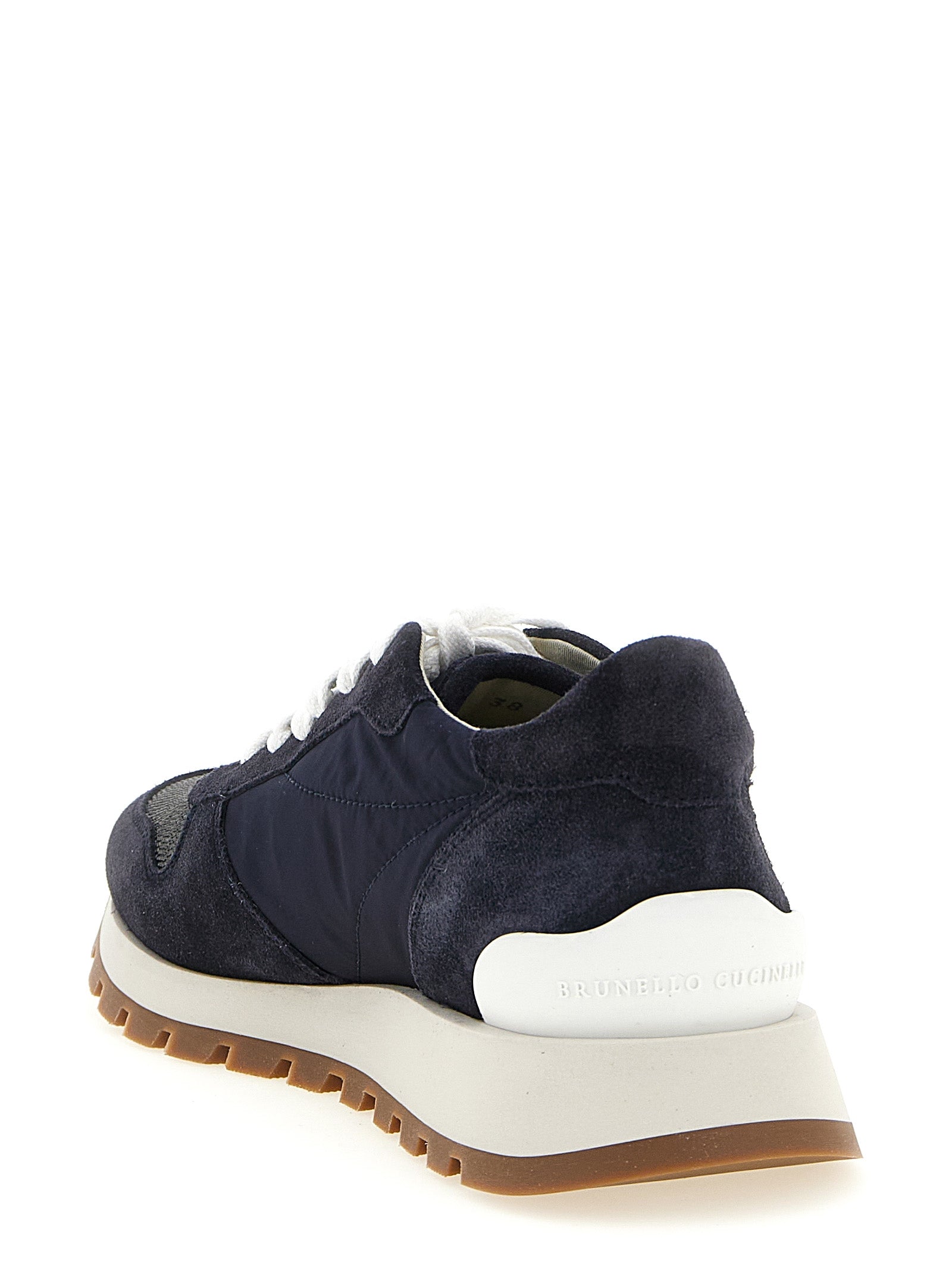 Brunello Cucinelli Blue Polyester Athletic Sneakers Brunello Cucinelli