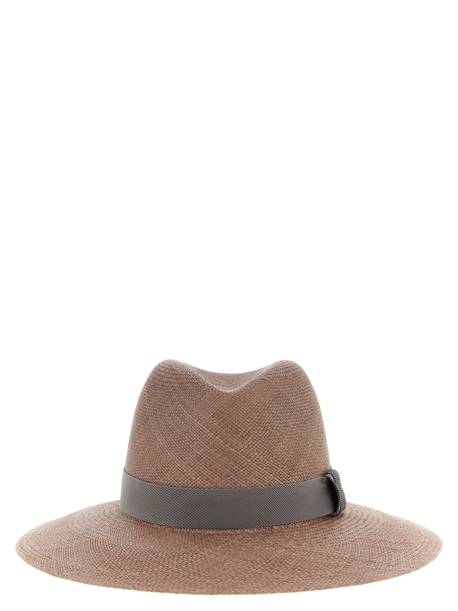 Brunello Cucinelli Brown Hemp Fedora Brunello Cucinelli