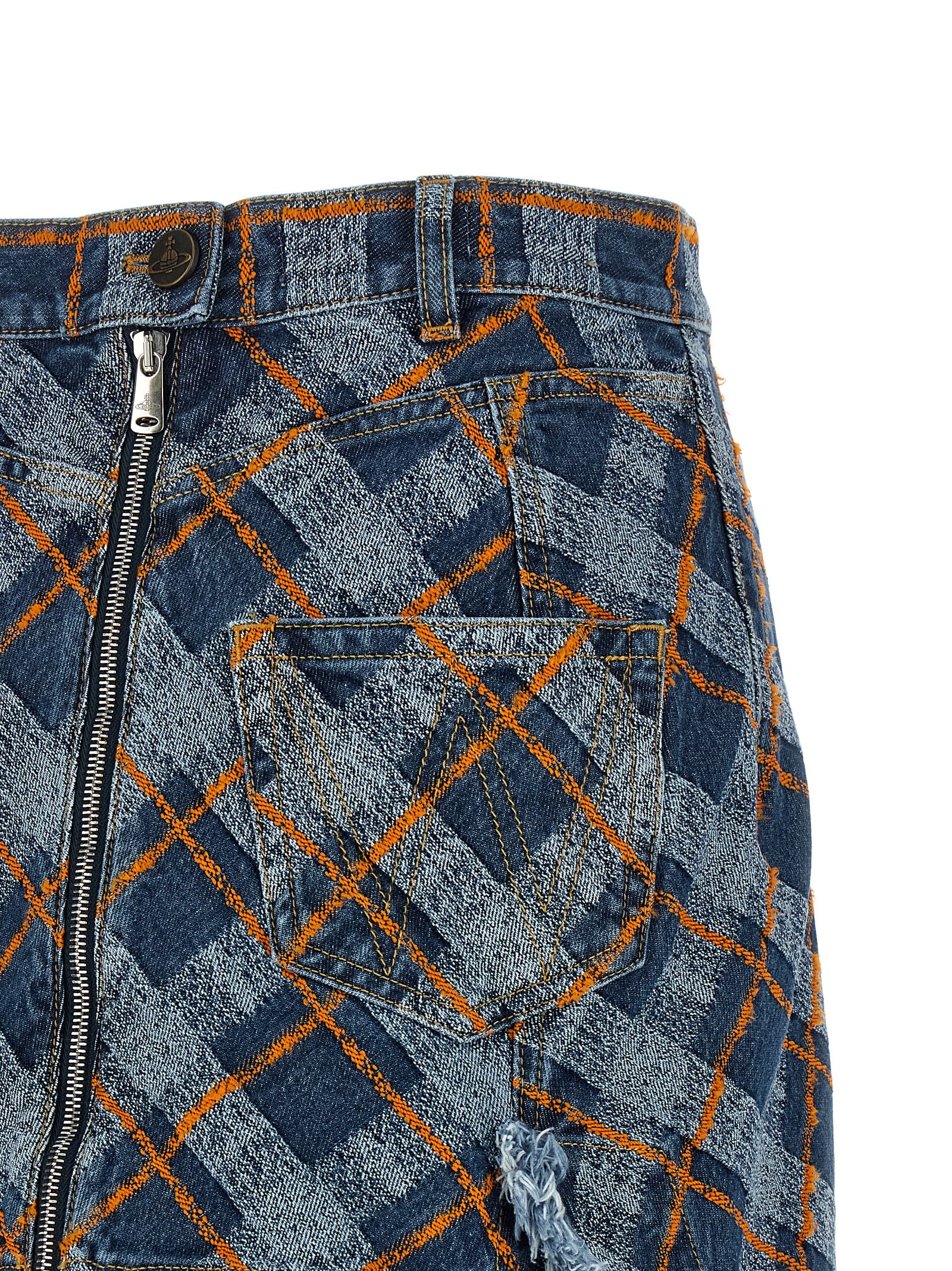 Vivienne Westwood Blue Cotton Long Skirt Vivienne Westwood