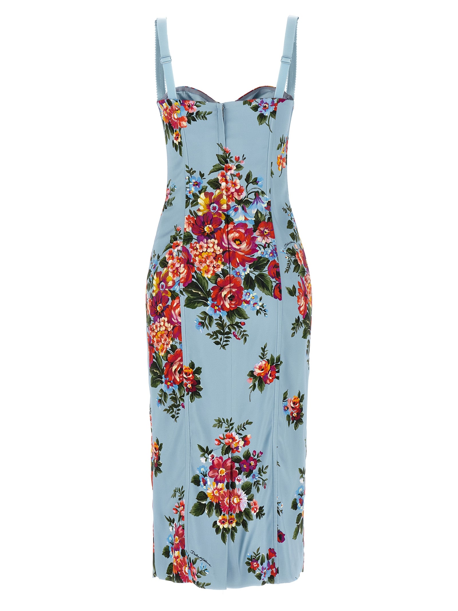 Dolce & Gabbana Blue Viscose Midi Dress Dolce & Gabbana