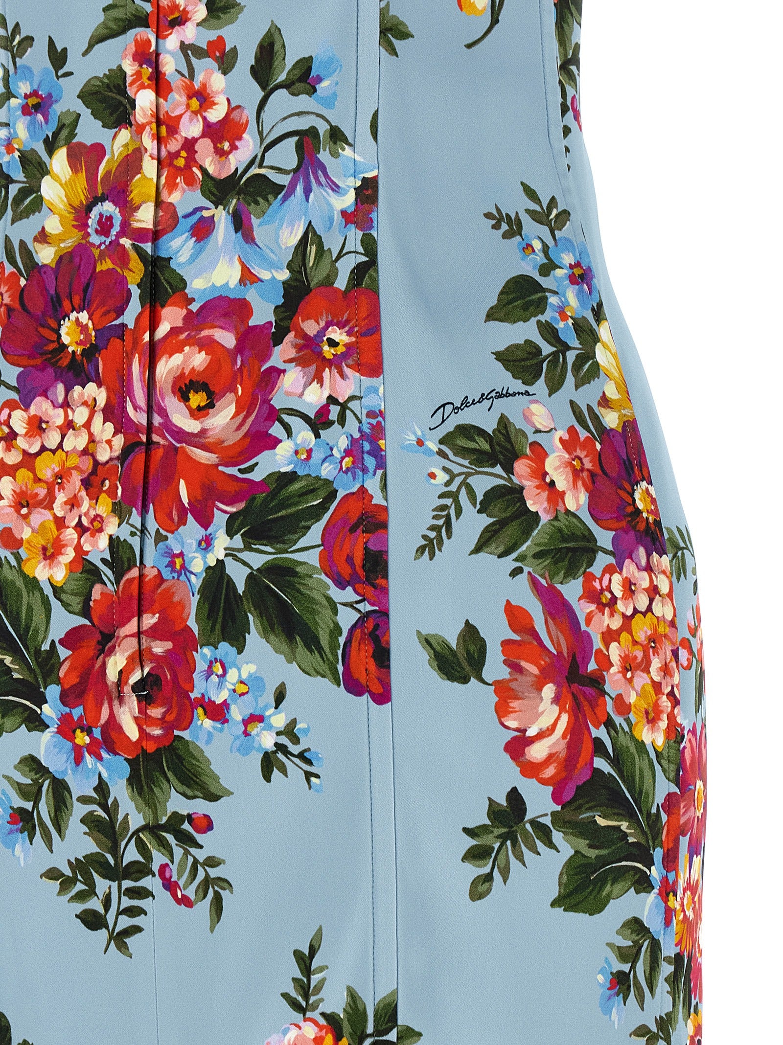 Dolce & Gabbana Blue Viscose Midi Dress Dolce & Gabbana