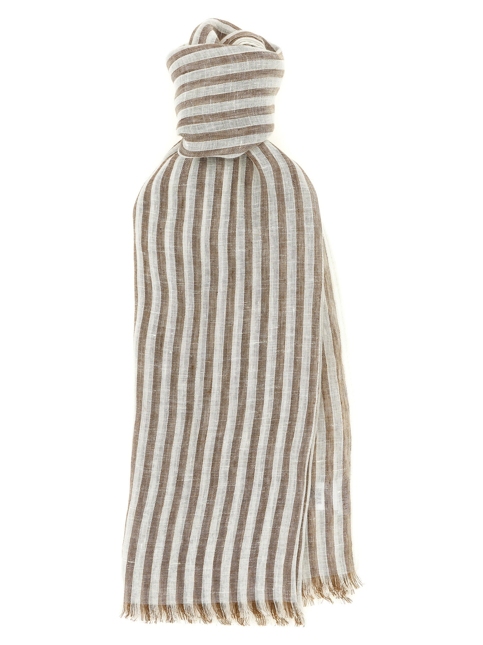 Brunello Cucinelli Brown Linen Scarf Brunello Cucinelli