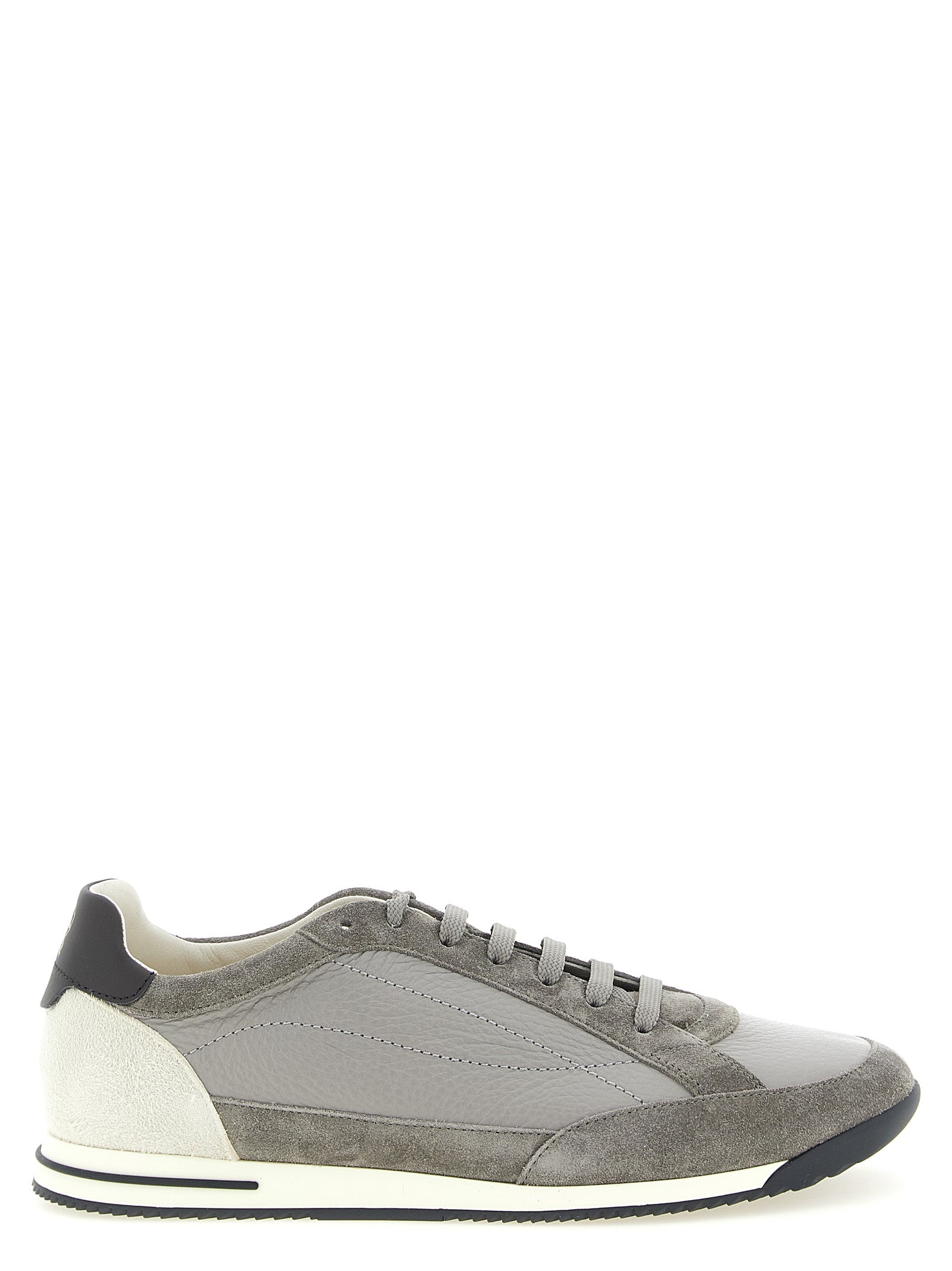 Brunello Cucinelli Gray Nubuc Leather Sneakers Brunello Cucinelli