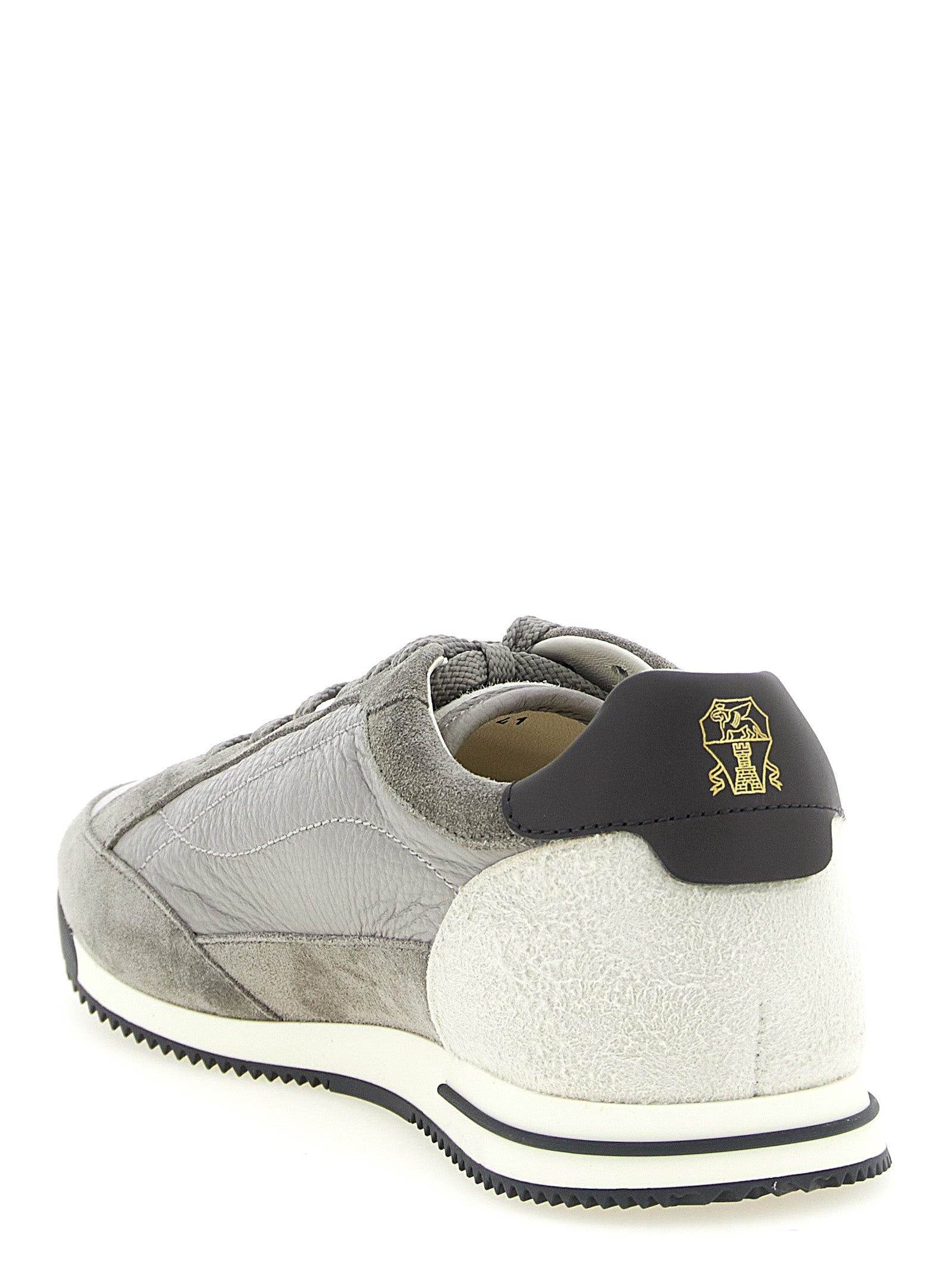 Brunello Cucinelli Gray Nubuc Leather Sneakers Brunello Cucinelli