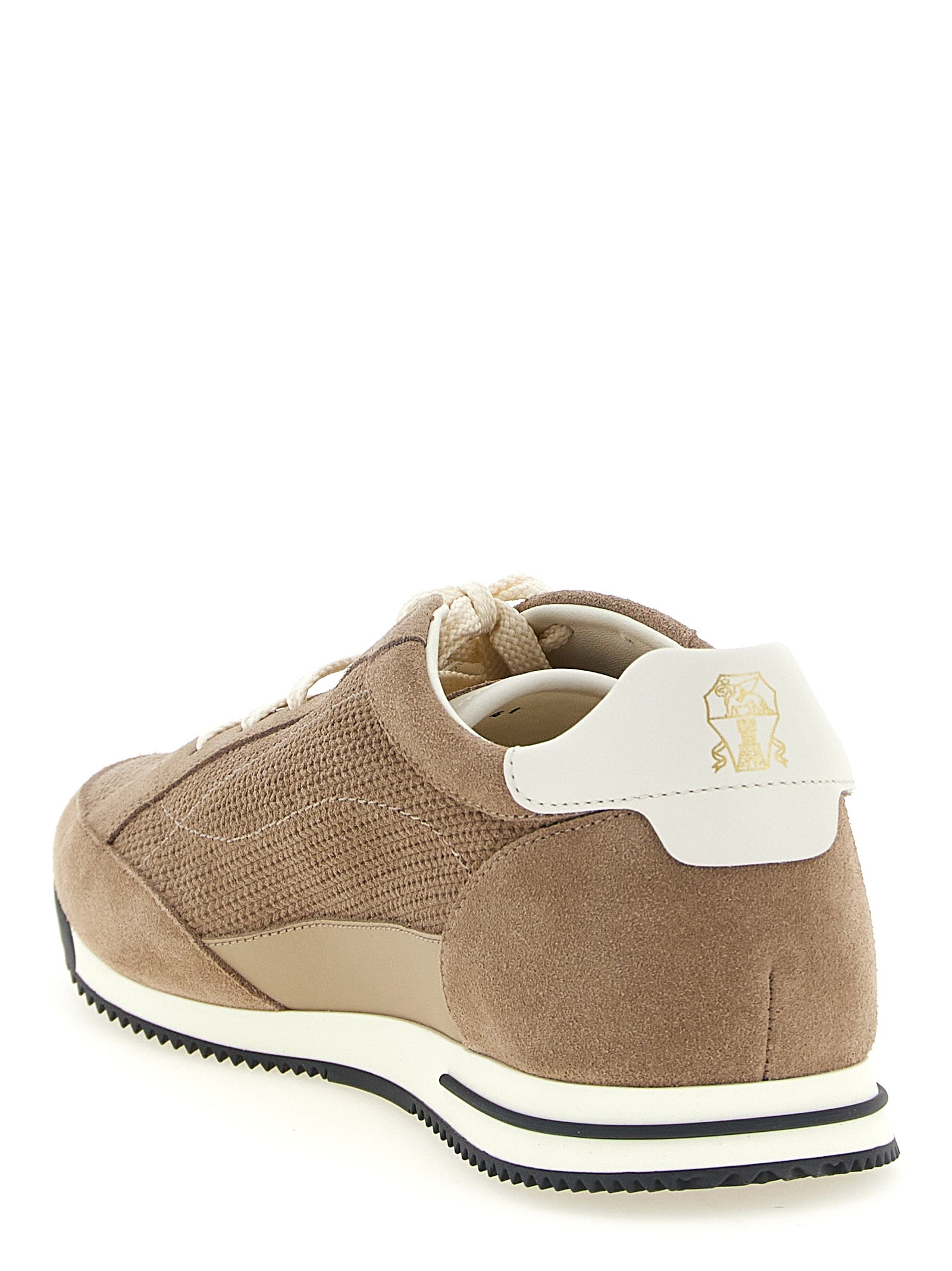 Brunello Cucinelli Beige Calfskin Low Top Sneakers Brunello Cucinelli