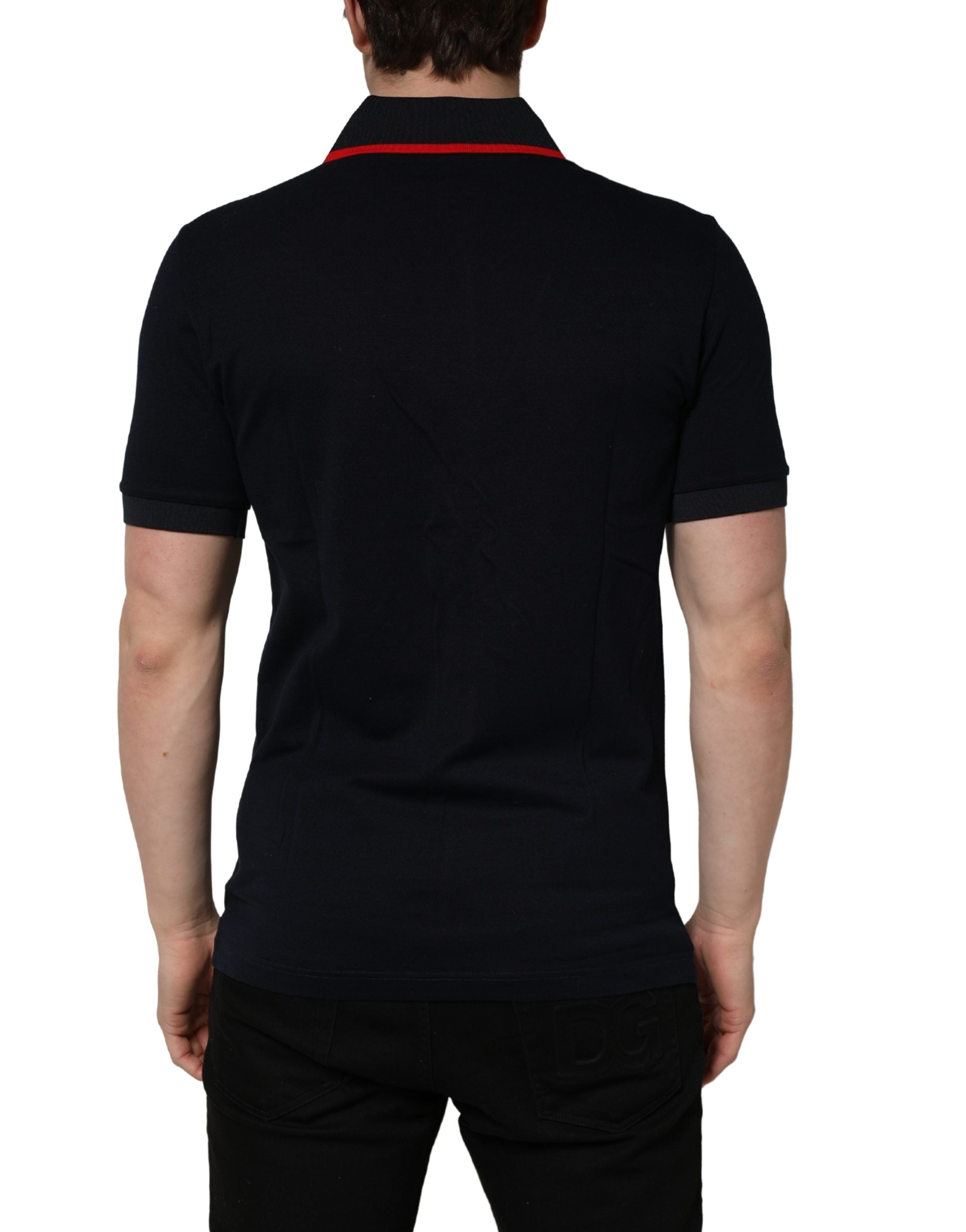 Dolce & Gabbana Black DG Logo Print Short Sleeve Polo T-shirt Dolce & Gabbana