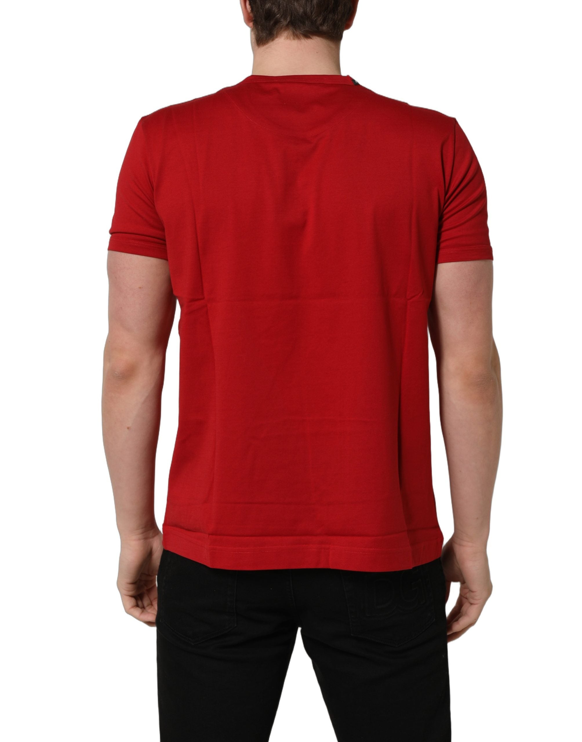 Dolce & Gabbana Red Goodluck 2023 Cotton Crew Neck T-shirt Dolce & Gabbana