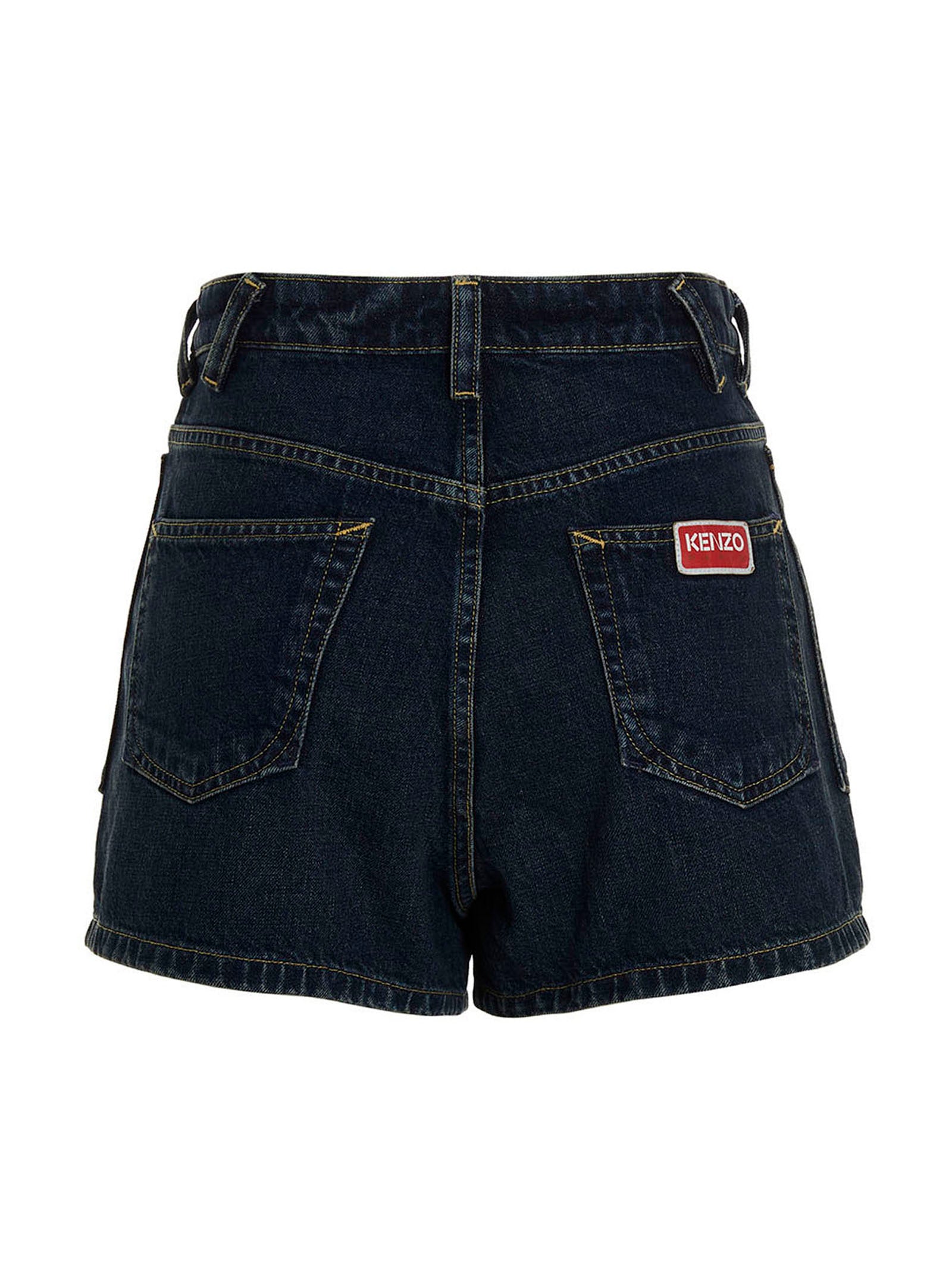 Kenzo Blue Cotton Bermuda Shorts Kenzo