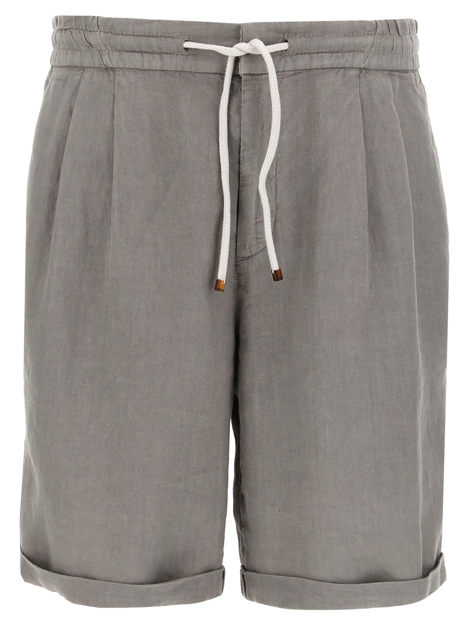Brunello Cucinelli Gray Linen Bermuda Shorts Brunello Cucinelli
