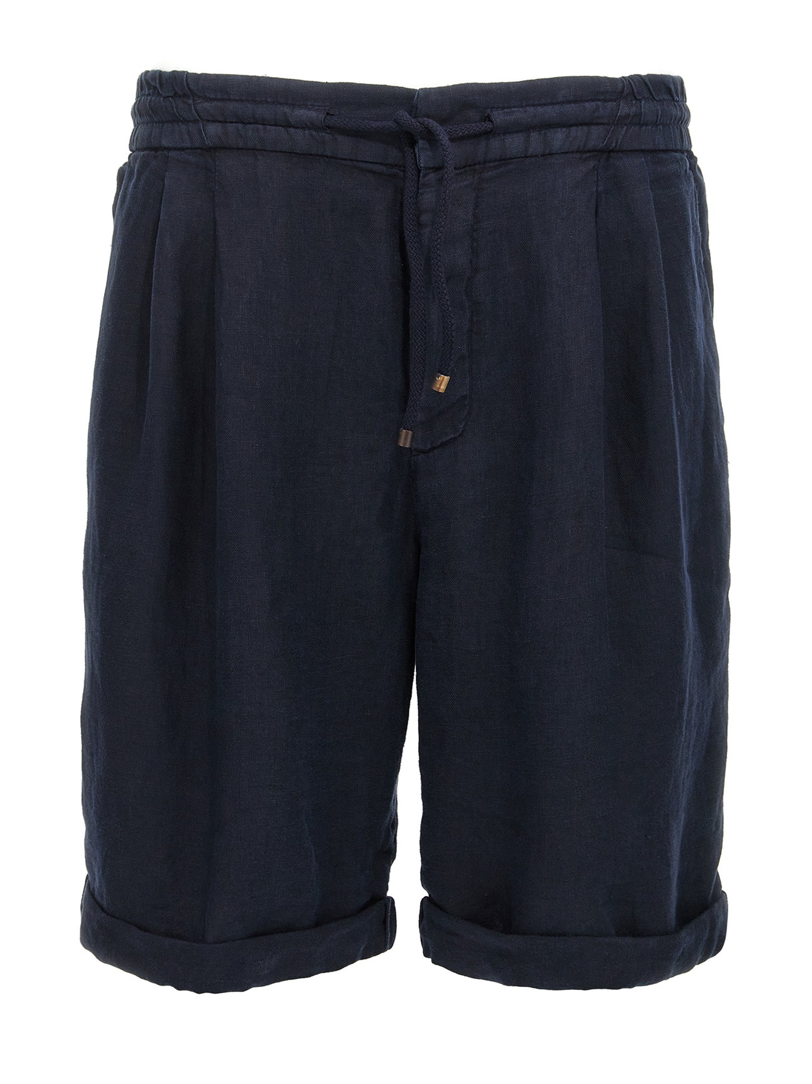 Brunello Cucinelli Blue Linen Bermuda Shorts Brunello Cucinelli