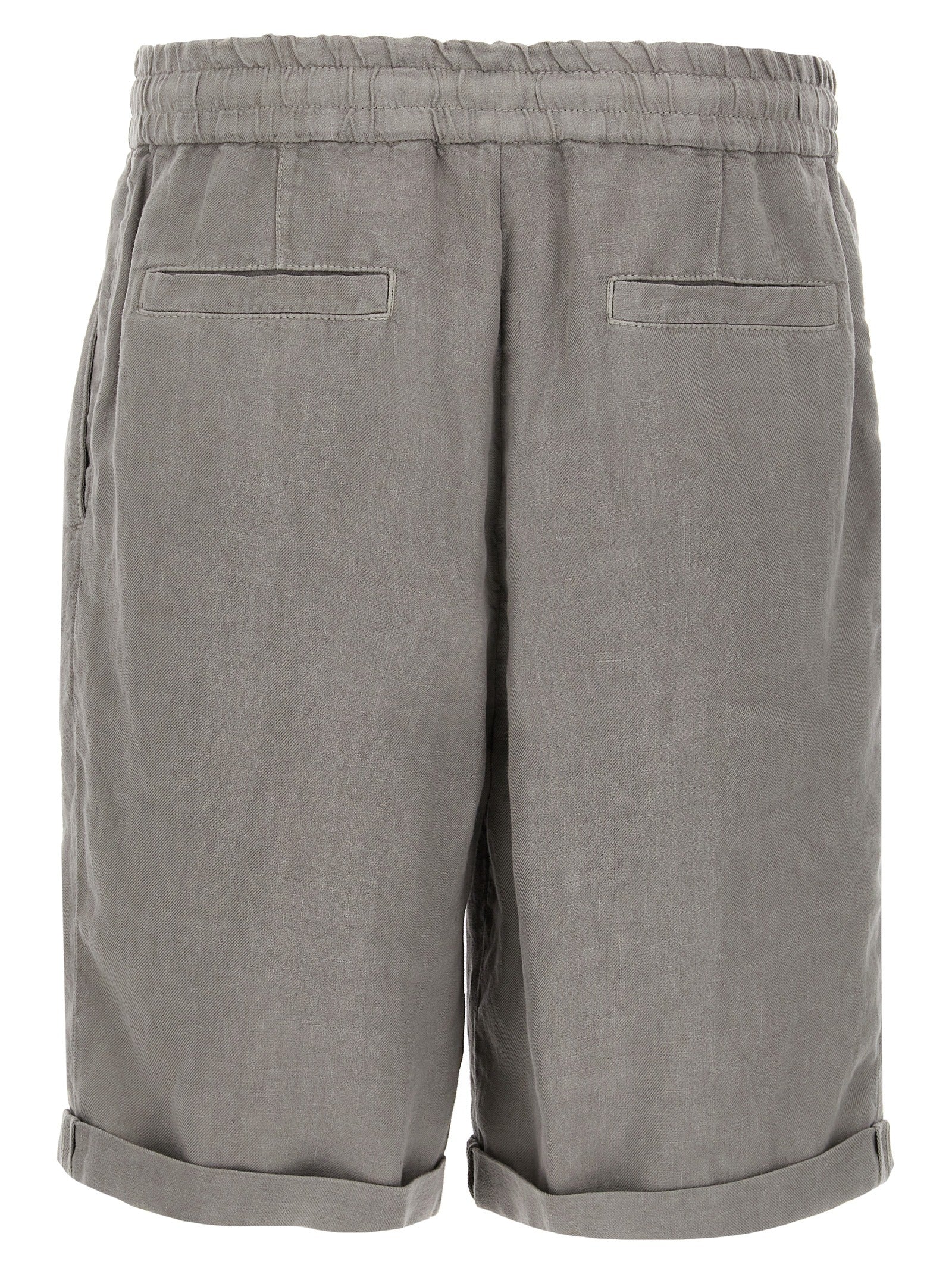 Brunello Cucinelli Gray Linen Bermuda Shorts Brunello Cucinelli