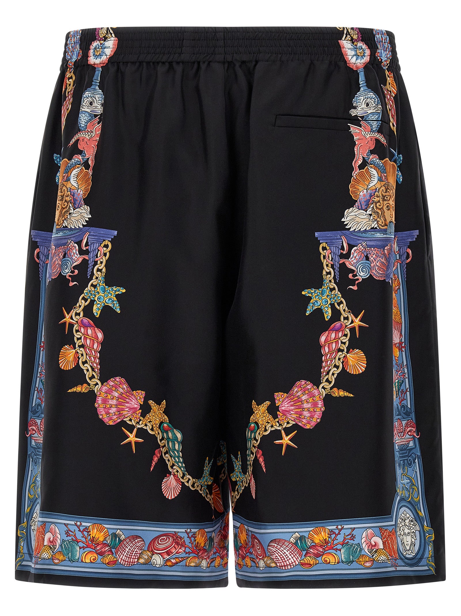 Versace Multicolor Silk Bermuda Shorts Versace