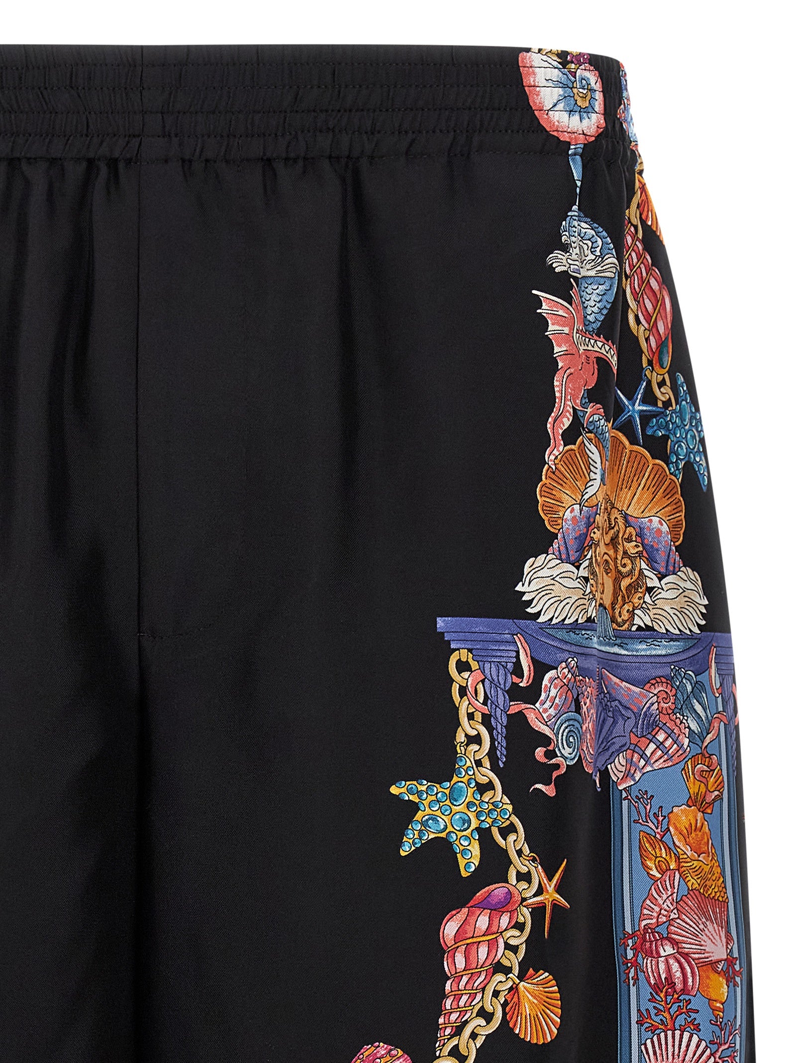 Versace Multicolor Silk Bermuda Shorts Versace