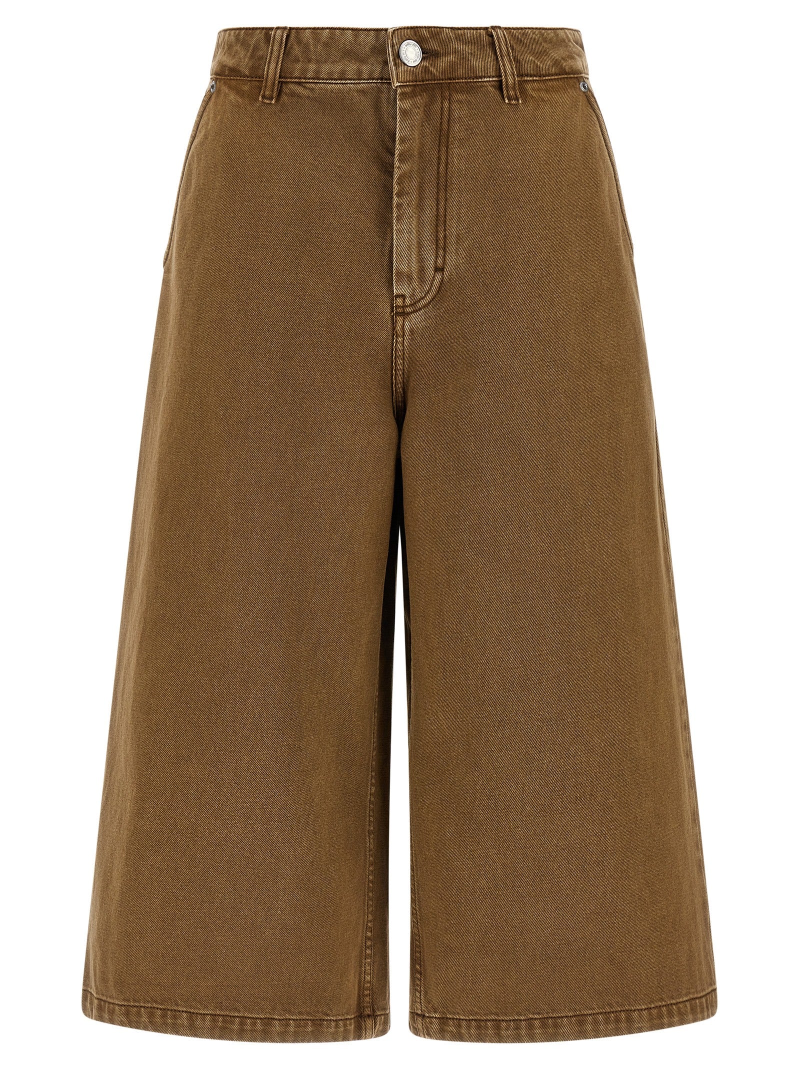 Ami Paris Brown Cotton Bermuda Shorts Ami Paris
