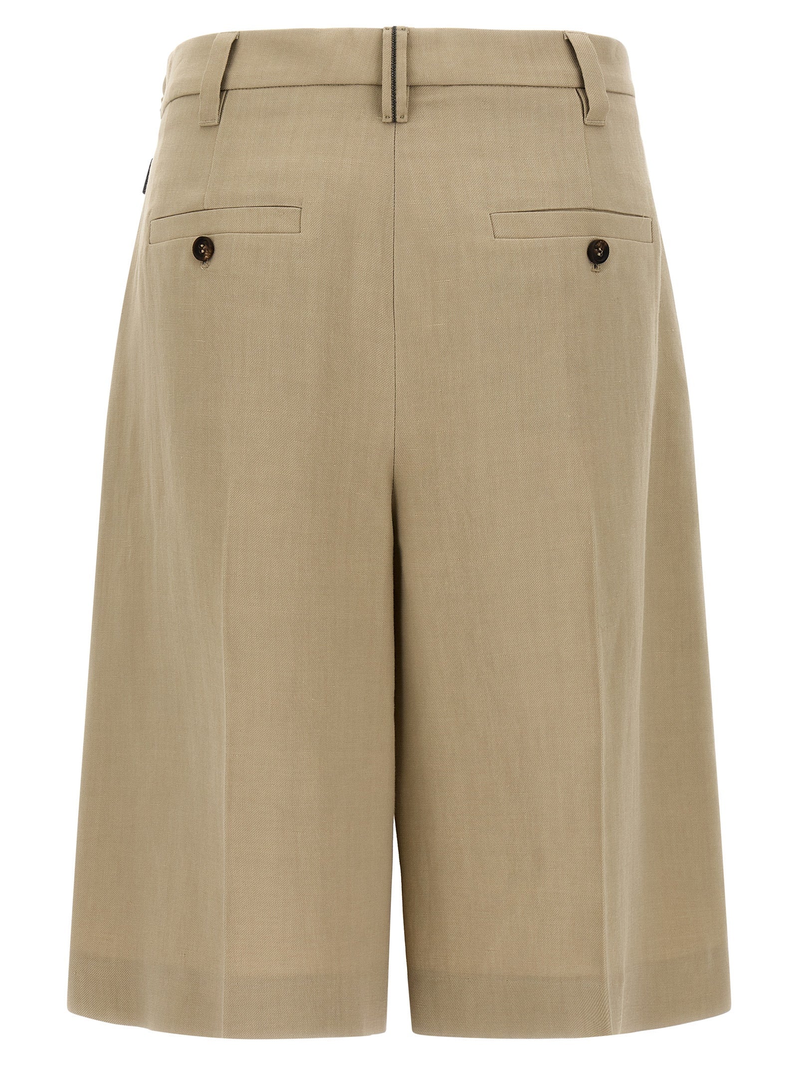 Brunello Cucinelli Beige Viscose Bermuda Shorts Brunello Cucinelli